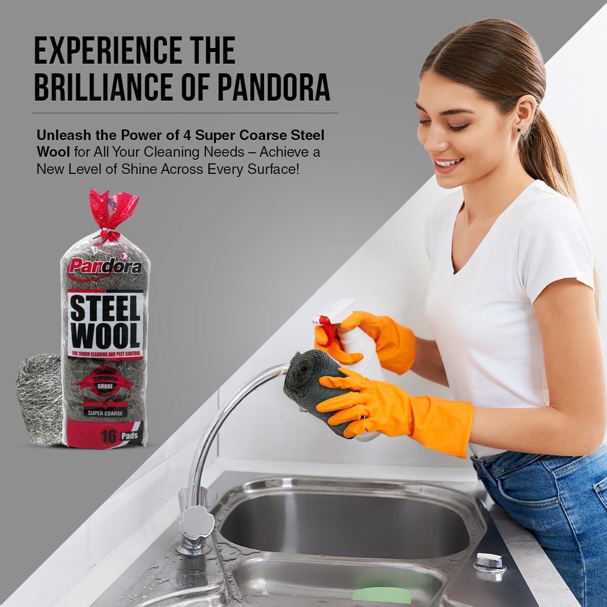 Lana de Acero Pandora #4 - 16 Almohadillas Grado Extra Grueso