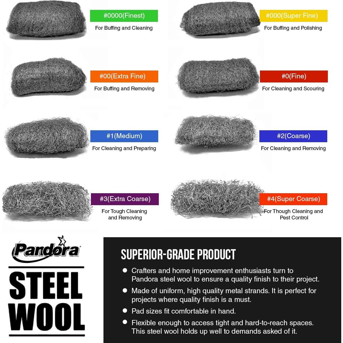 Lana de Acero Pandora #4 - 16 Almohadillas Grado Extra Grueso