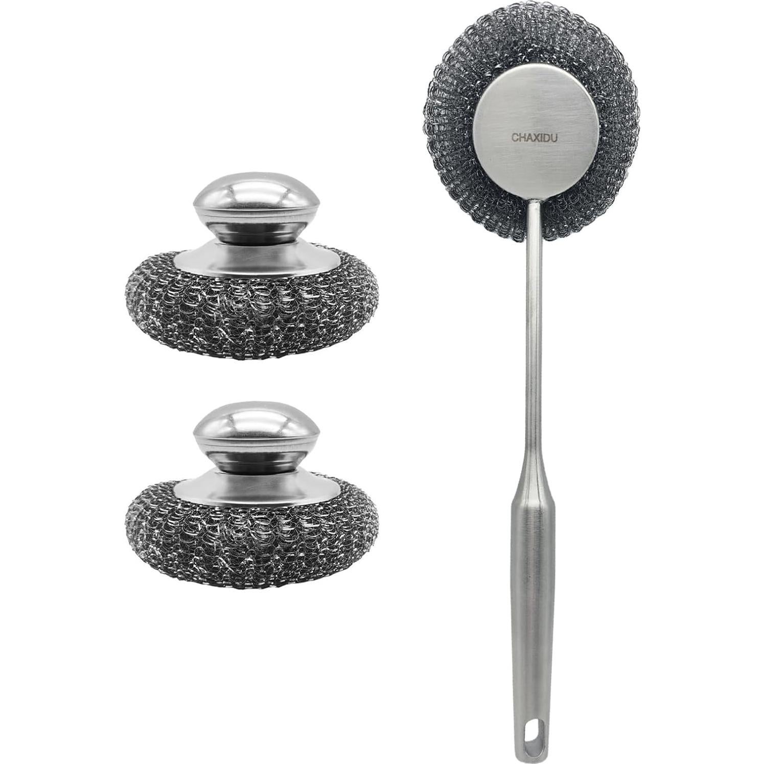 Juego de cepillos de limpieza CHAXIDU con mango largo - Acero inoxidable