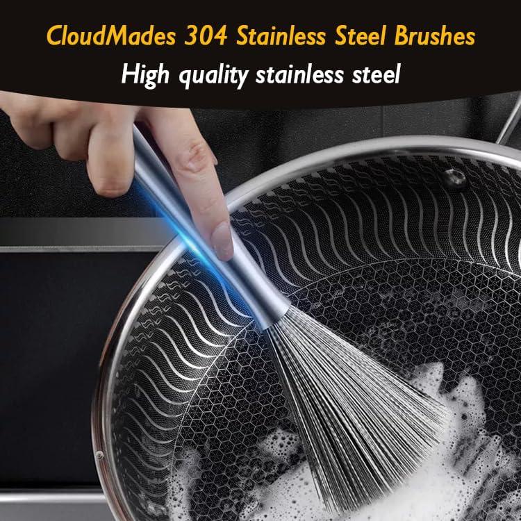 Cepillos de Acero Inoxidable 304 CloudMades - 2 Piezas para Cocina