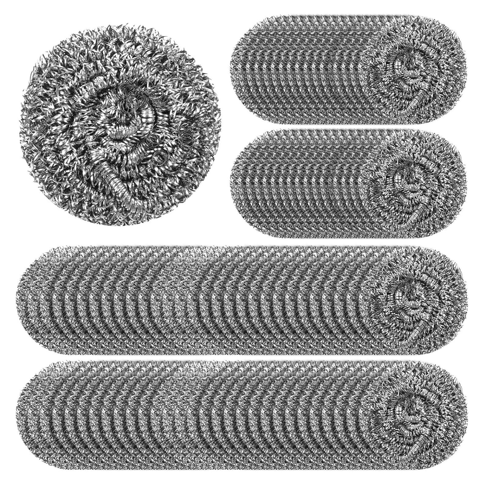 100 Estropajos de Acero Inoxidable Meyeyaia 5cm para Fregar