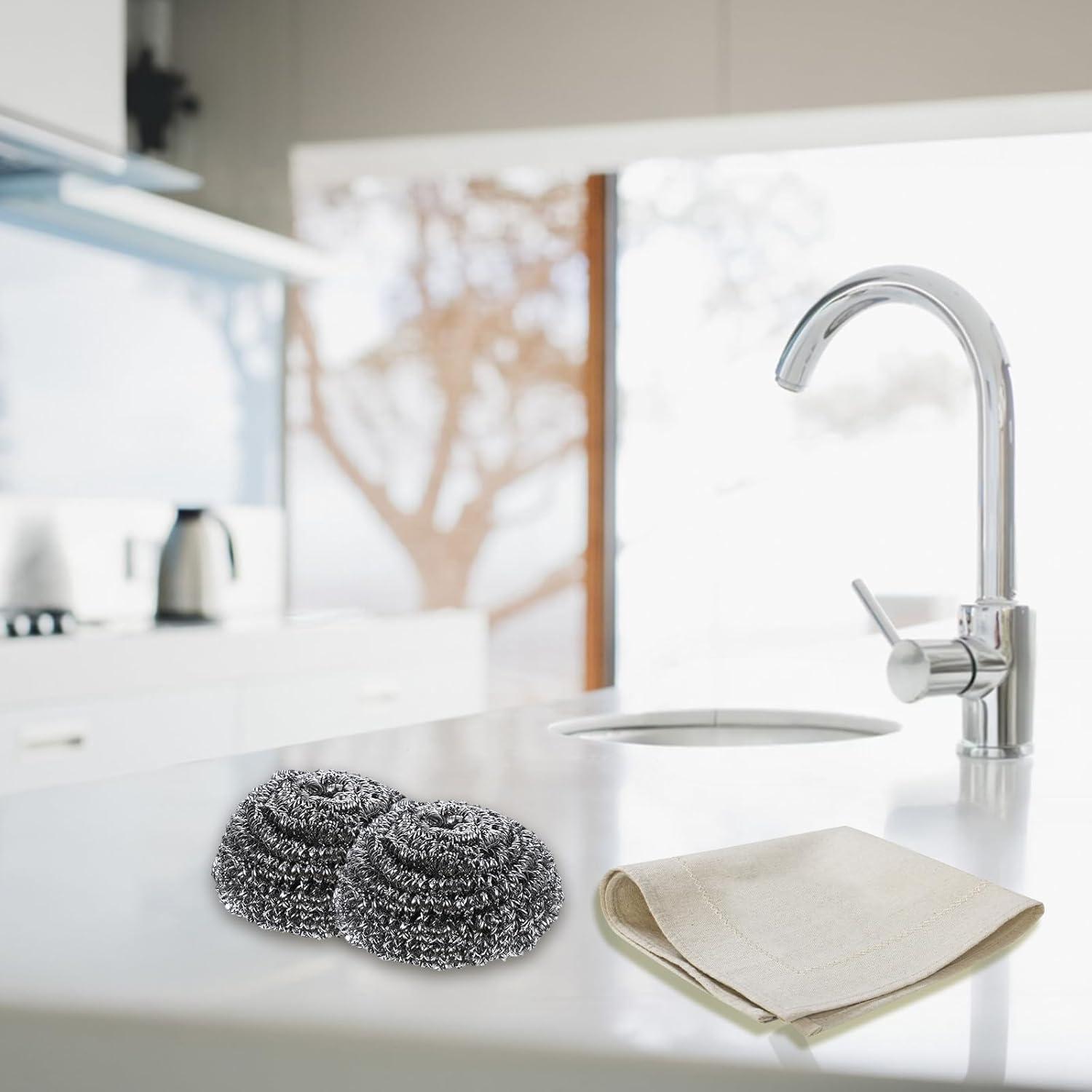 100 Estropajos de Acero Inoxidable Meyeyaia 5cm para Fregar