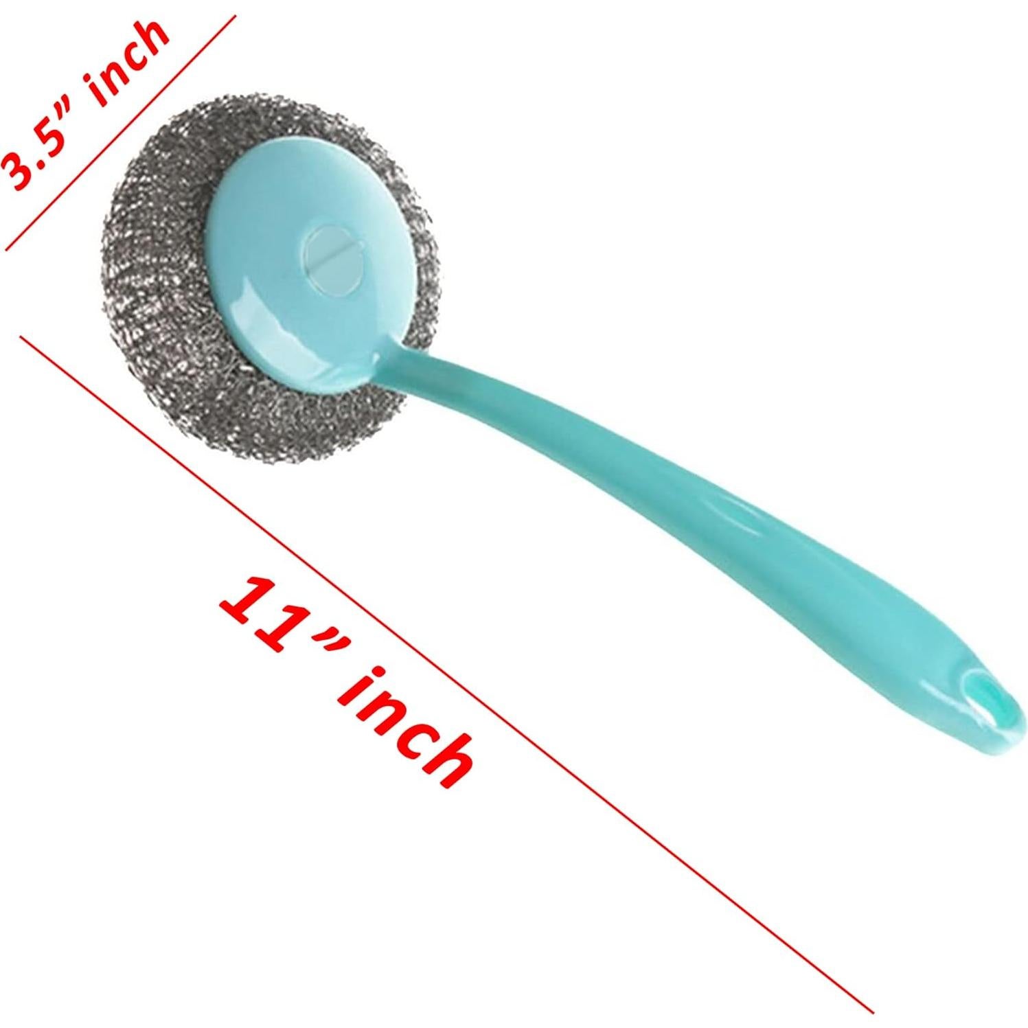 6 Esponjas de Acero Inoxidable Wideskall con Mango para Cocina