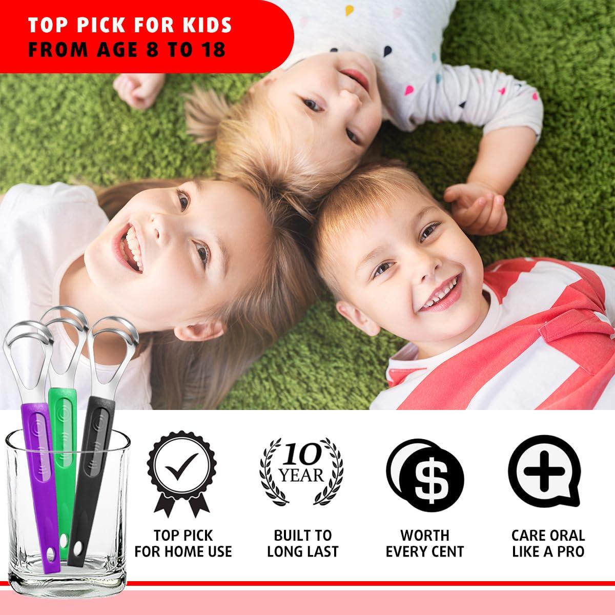 Paquete de 3 Raspadores de Lengua de Acero Inoxidable CATACC PRO