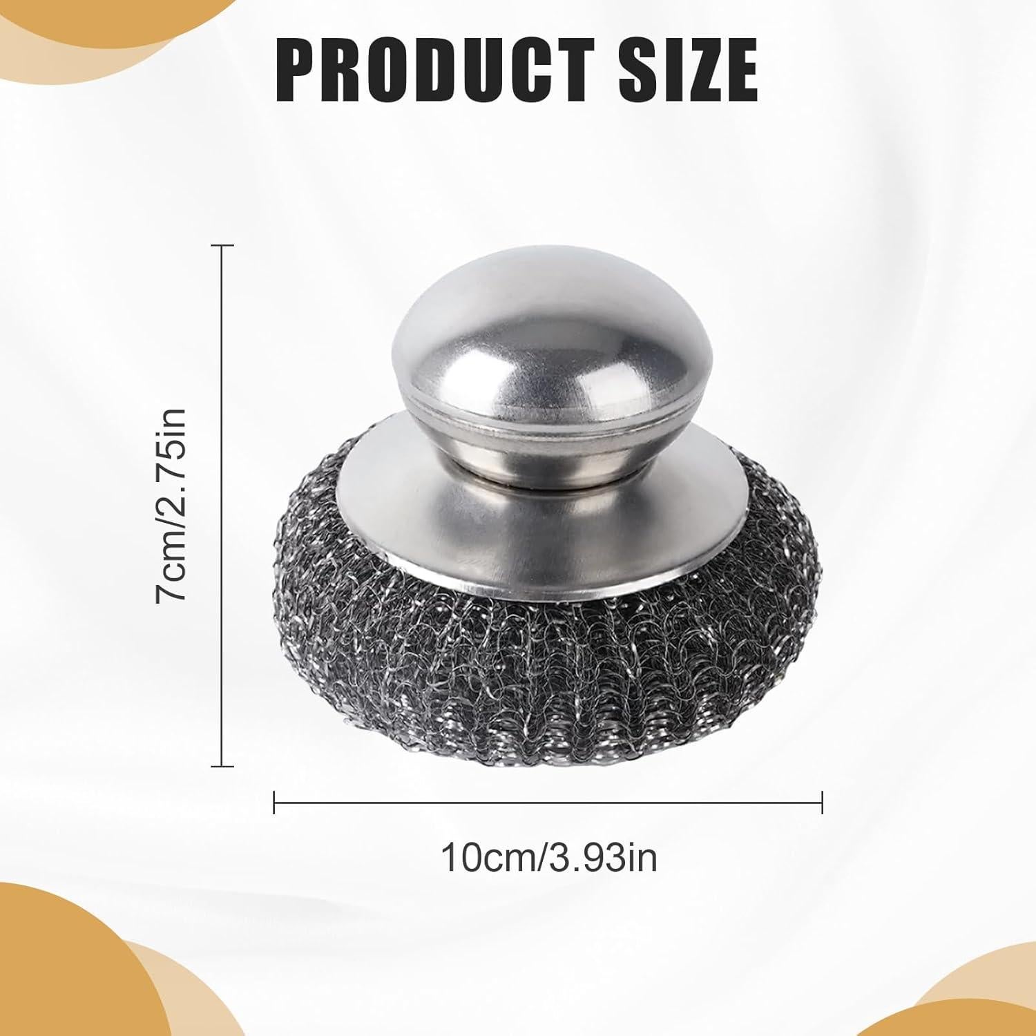 Juego de 3 Estropajos de Acero Inoxidable Yuunheg con 3 Almohadillas