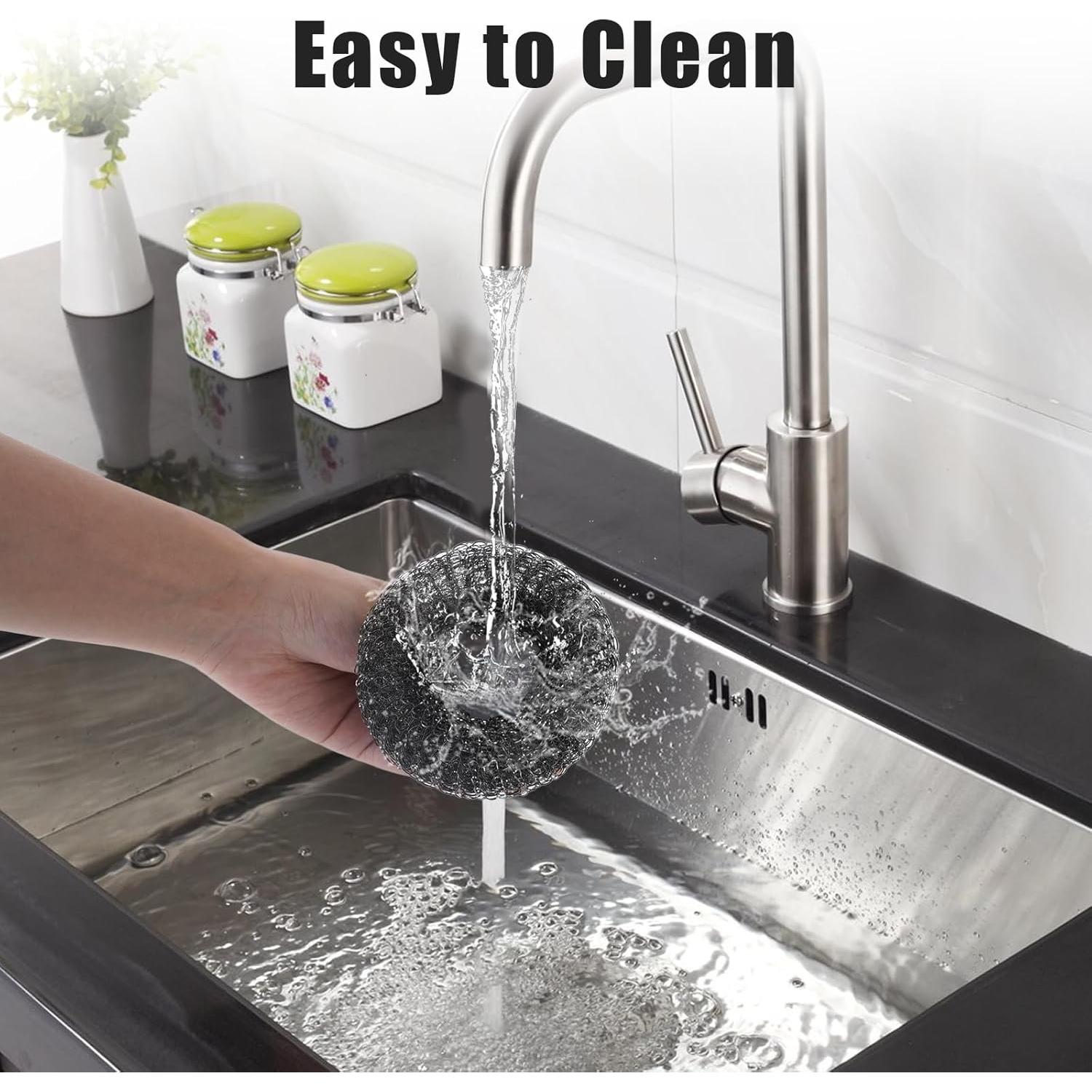 Juego de 3 Estropajos de Acero Inoxidable Yuunheg con 3 Almohadillas