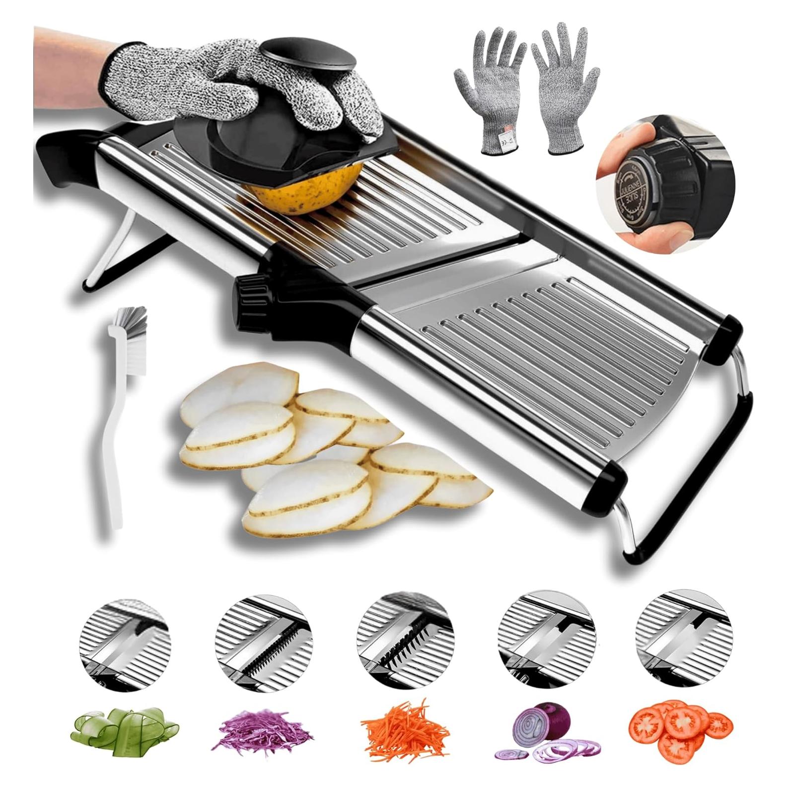 Mandolina Cortadora GROA de Acero Inoxidable Ajustable - 42 cm