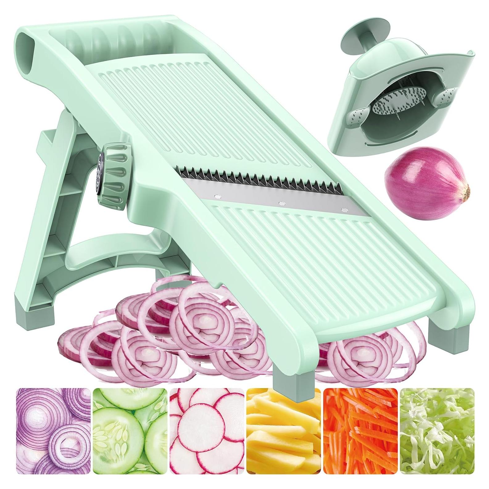 Cortador de Mandolina Ajustable FUNTOFUN 5-en-1 Acero Inoxidable