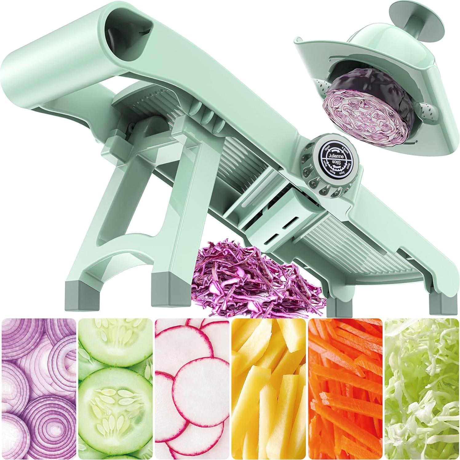 Cortador de Mandolina Ajustable FUNTOFUN 5-en-1 Acero Inoxidable