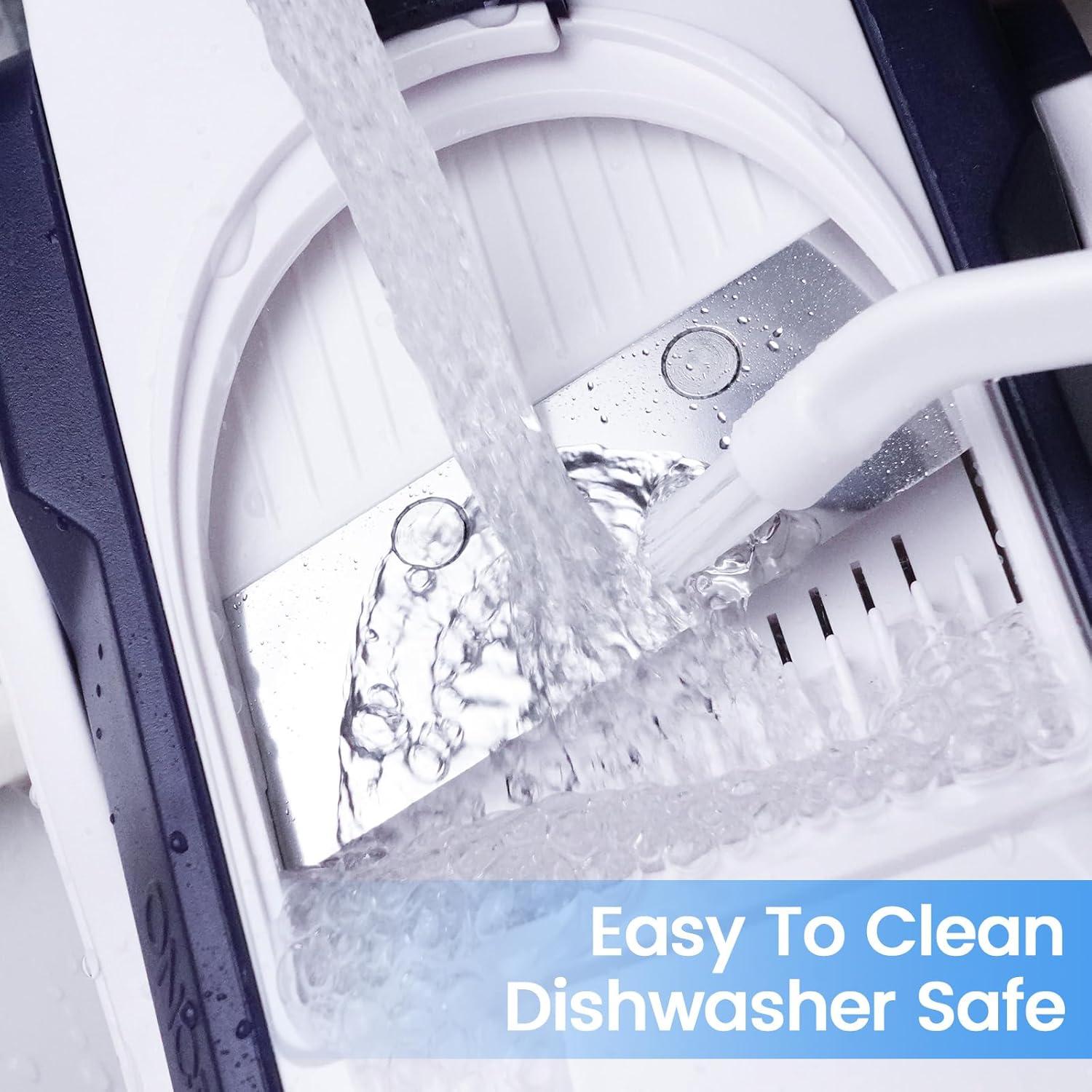 Rebanador Mandolina ZTQCSQ Azul, Cortador de Verduras Ajustable 0.1-8mm