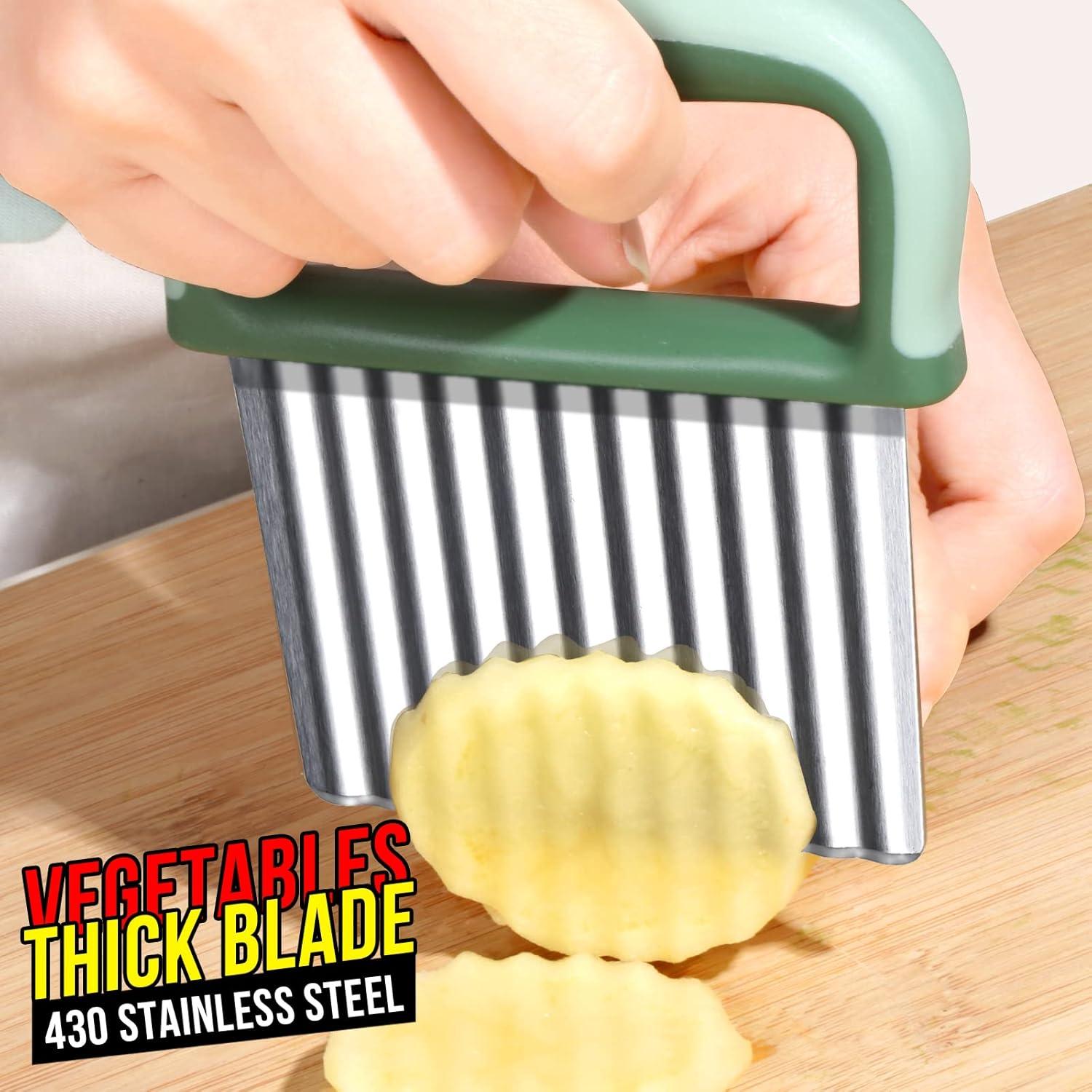 Cortador de Ondas HNYYZL 2 PCS Acero Inoxidable Verde