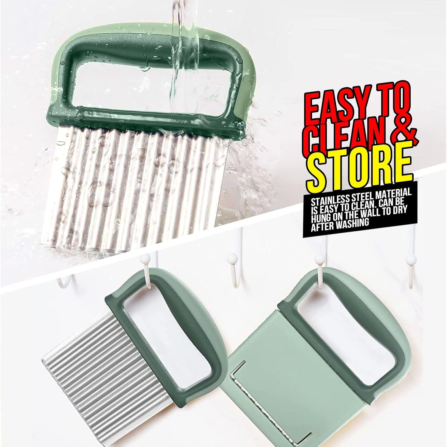 Cortador de Ondas HNYYZL 2 PCS Acero Inoxidable Verde