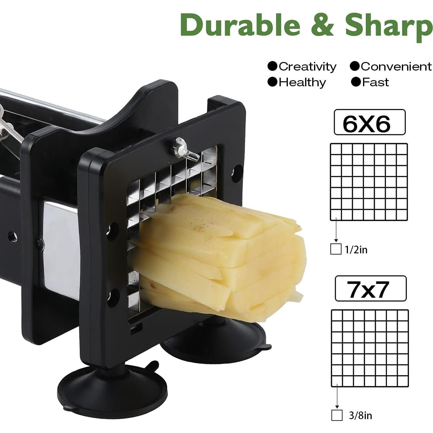 Cortador de Papas Votron de Acero Inoxidable con 2 Cuchillas