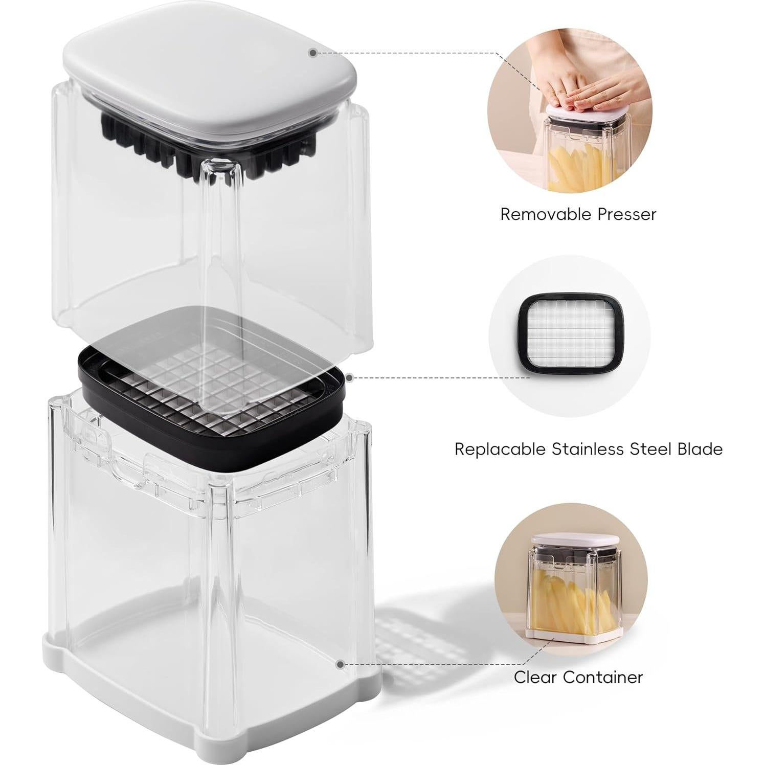 Cortador de Papas Fritas CAROTE 2 en 1 Picadora Manual 0.61 kg