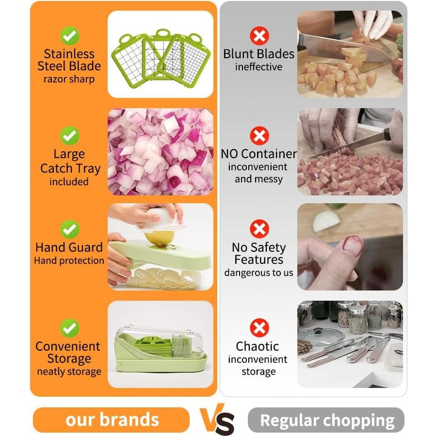 Cortador de Verduras Multifuncional 17 en 1 WENZAIMY Verde