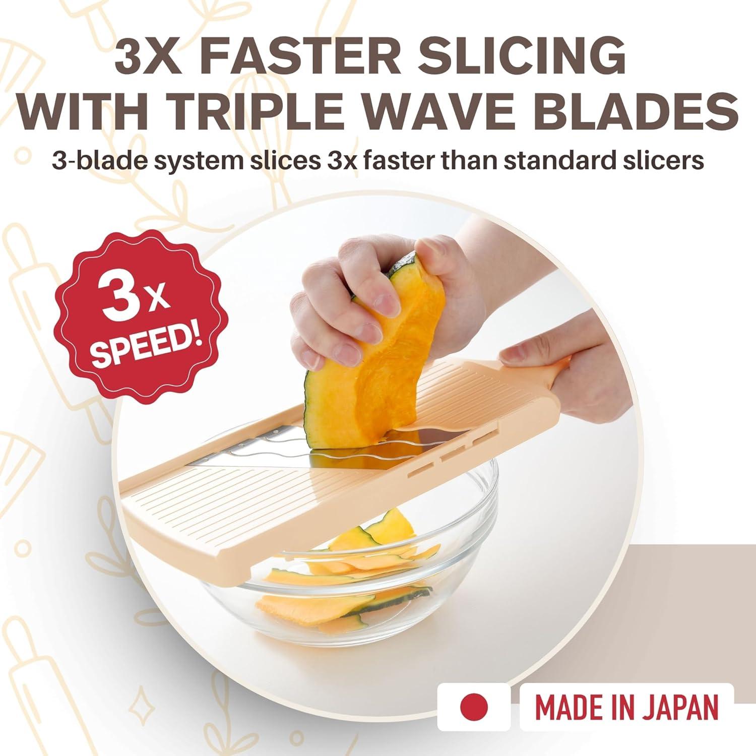 Cortador de Verduras Mandolina Arnest - 3 Velocidades, Acero Inoxidable