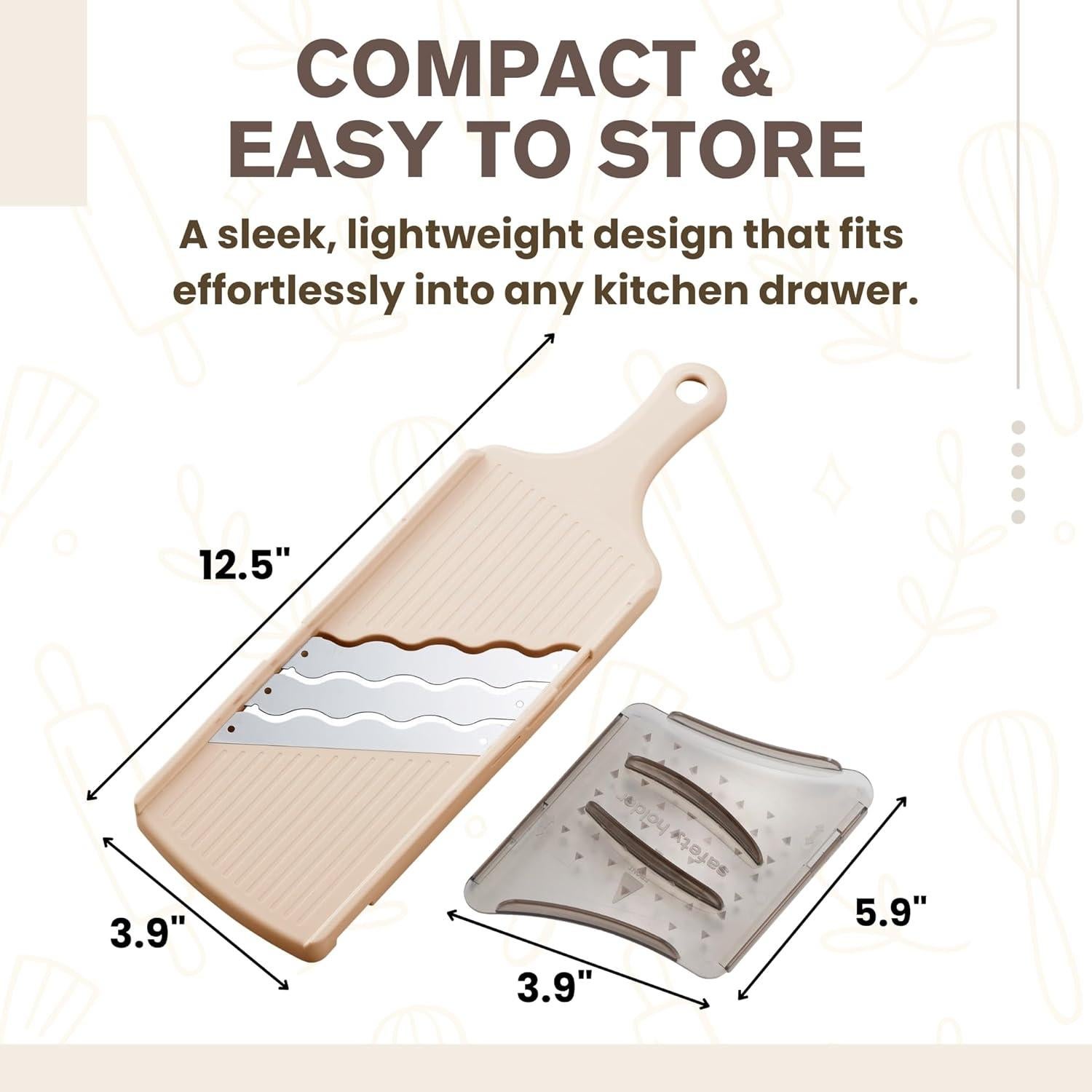 Cortador de Verduras Mandolina Arnest - 3 Velocidades, Acero Inoxidable