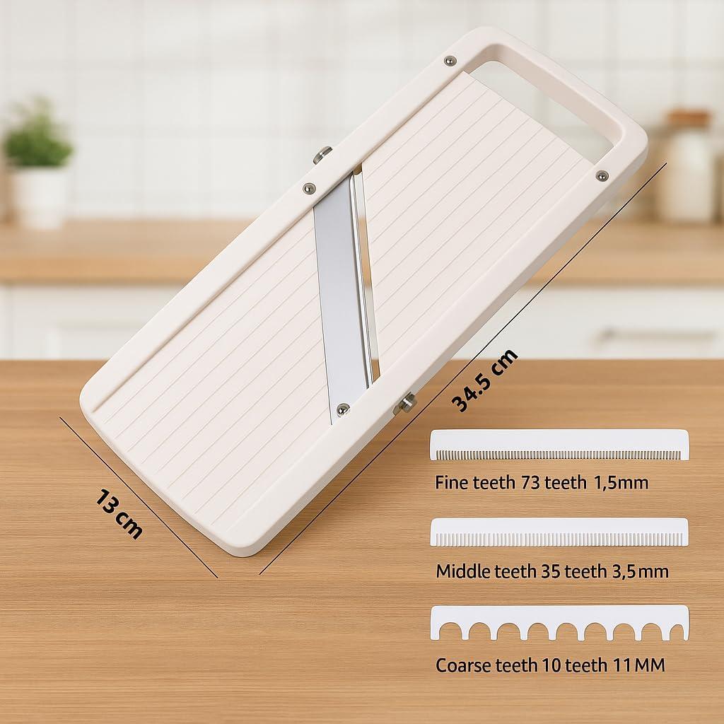 Cortador de Mandolina Manual SANVERDI 5 en 1 con Cuchillas Intercambiables