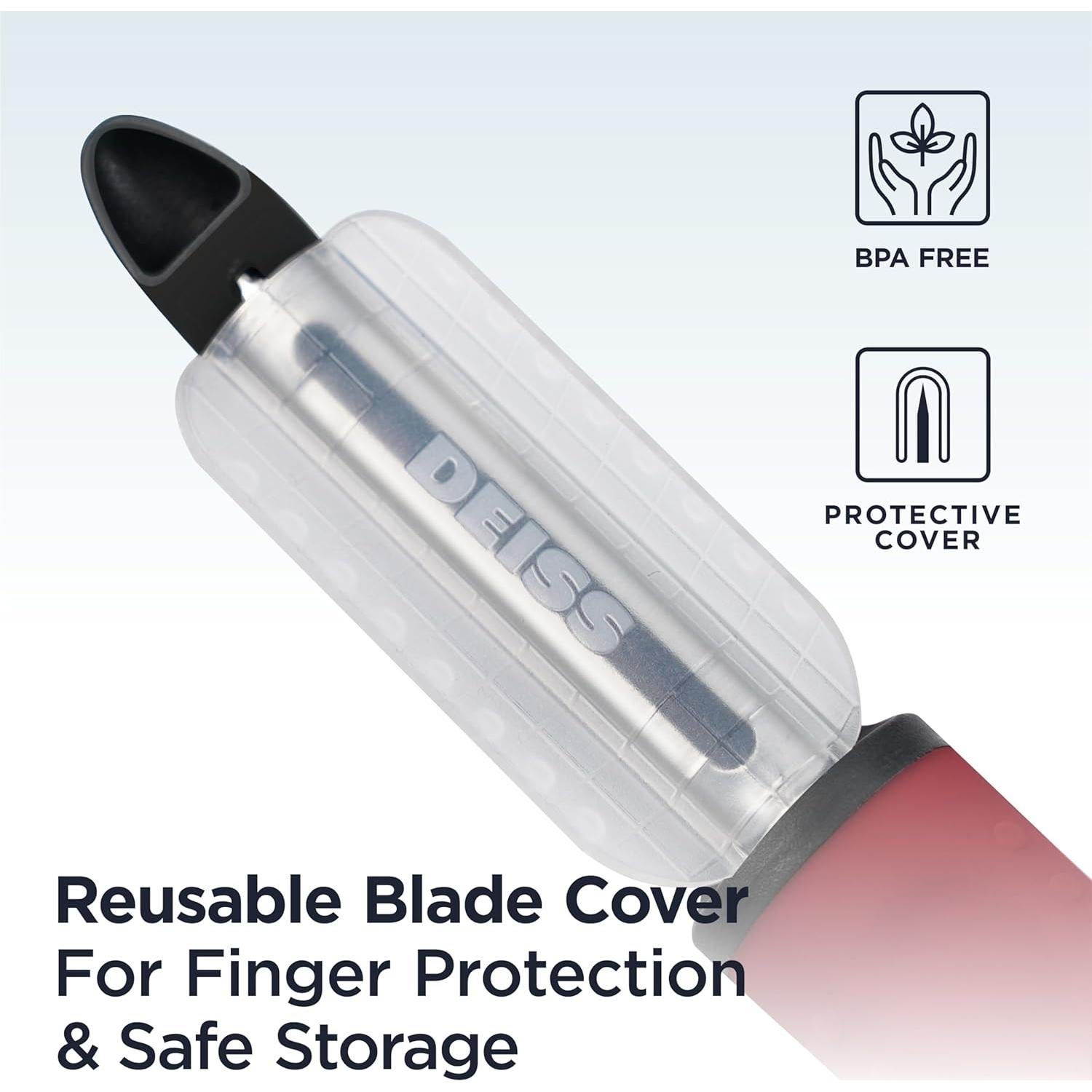 Pelador de Verduras Deiss PRO Premium con Cabezal Giratorio y Cucharas Medidoras de Acero Inoxidable