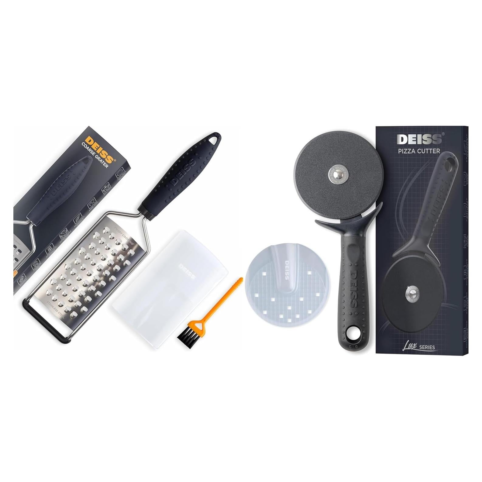Rallador Grueso Deiss PRO y Cortador de Pizza Deiss Lux
