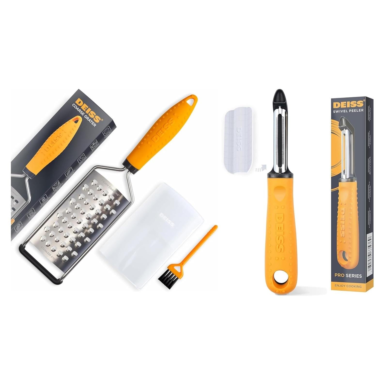 Rallador Grueso Deiss PRO y Pelador de Verduras Giratorio