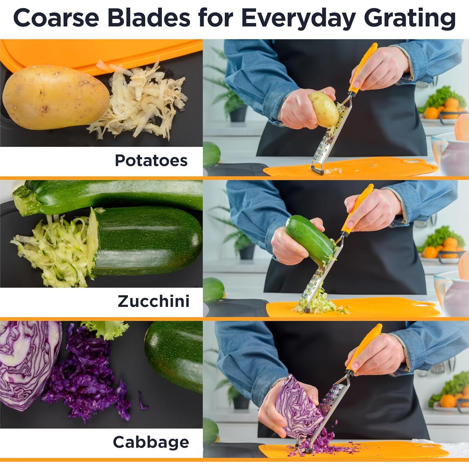 Rallador Grueso Deiss PRO y Pelador de Verduras Giratorio