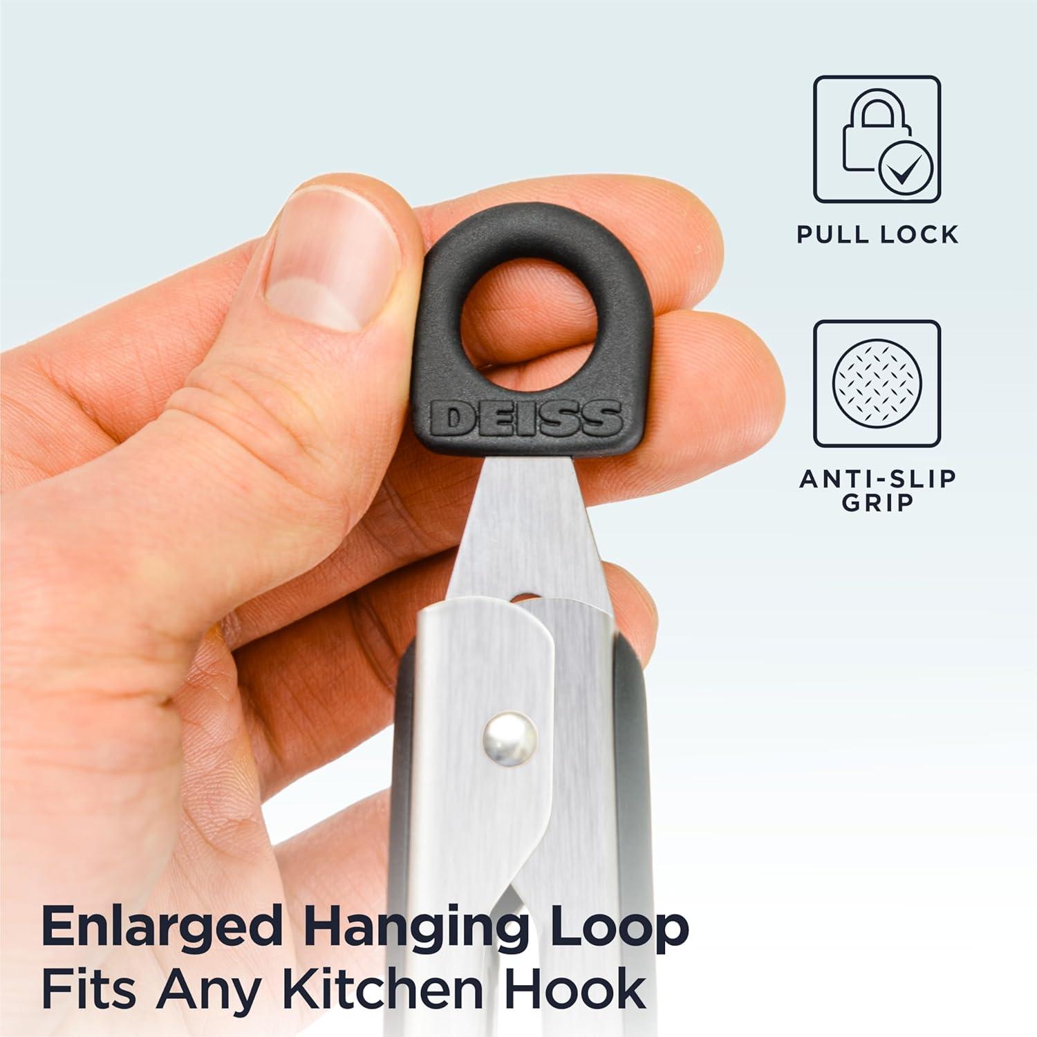 Cortador de Pizza Deiss Pro con Pinzas de Silicona y Rueda Afilada