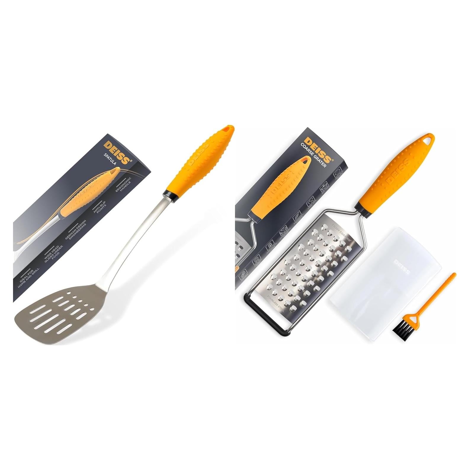 Espátula de Cocina Deiss PRO Acero Inoxidable 36.6 cm y Rallador