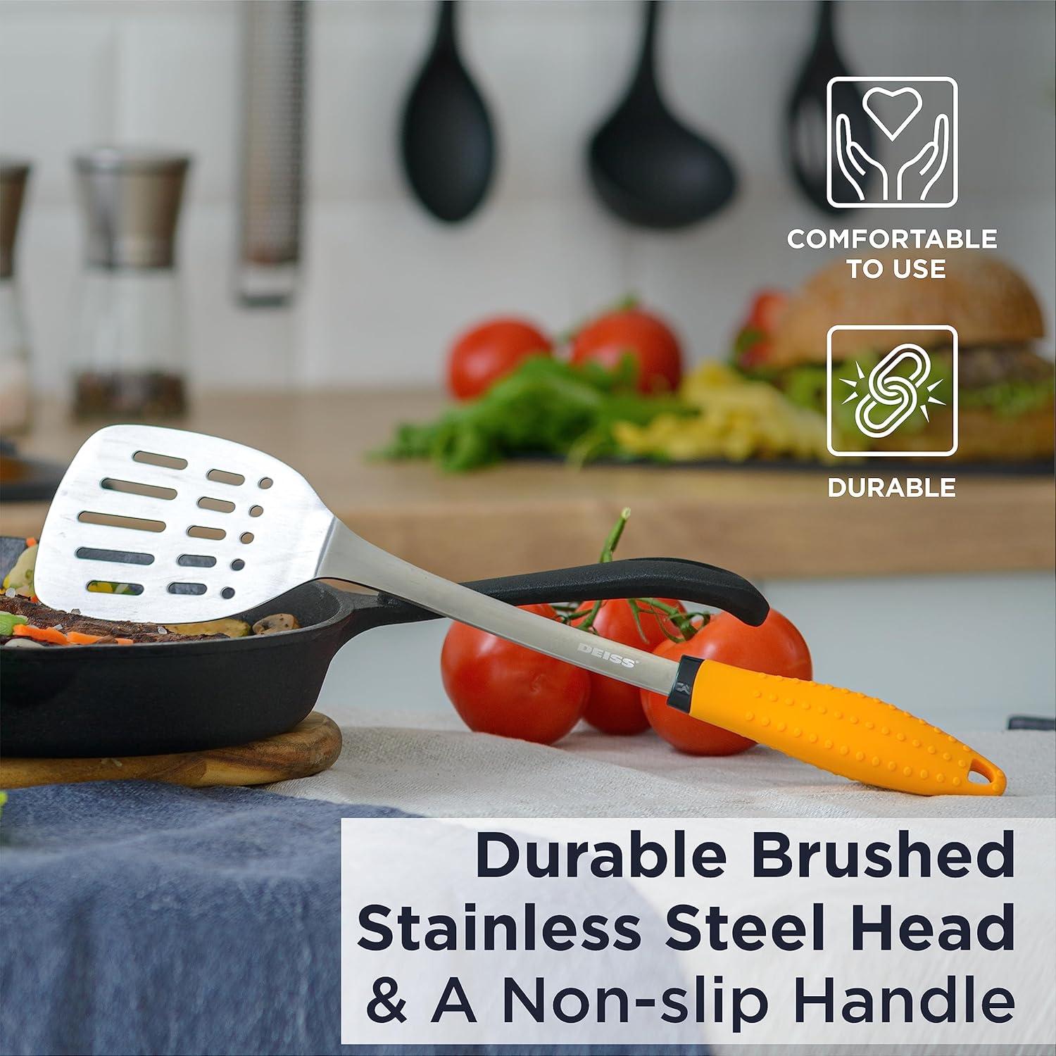 Espátula de Cocina Deiss PRO Acero Inoxidable 36.6 cm y Cucharas Medidoras