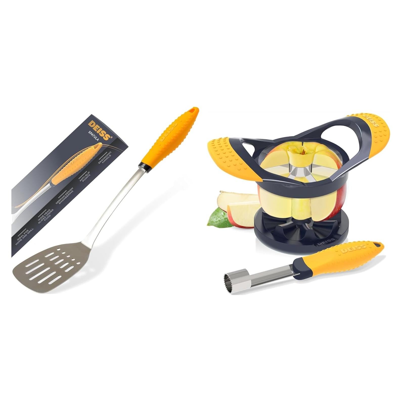 Espátula de Cocina Deiss PRO Acero Inoxidable 36.5 cm y Cortador de Manzanas