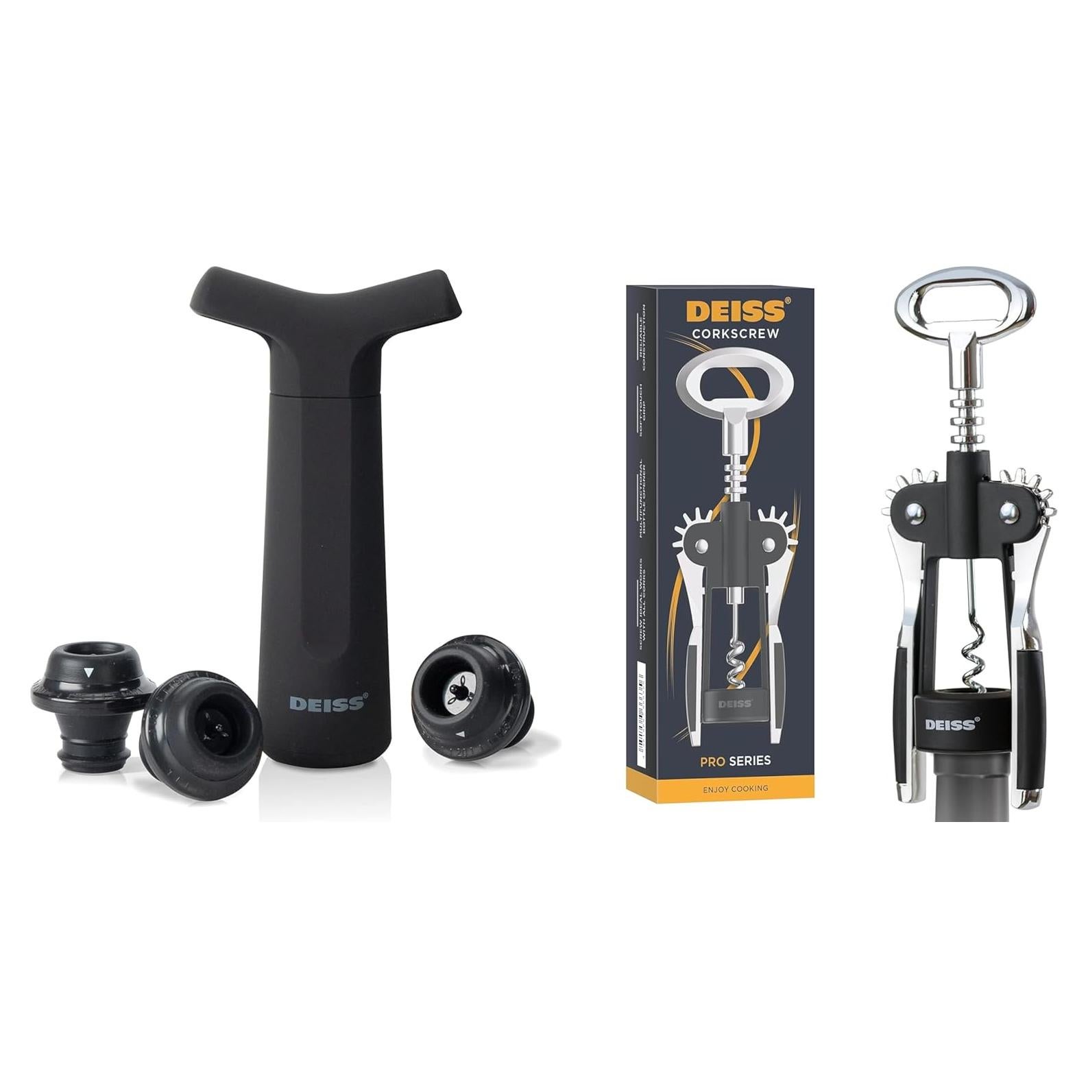 Bomba de Vacío Conservadora de Vino Deiss PRO con 3 Tapones