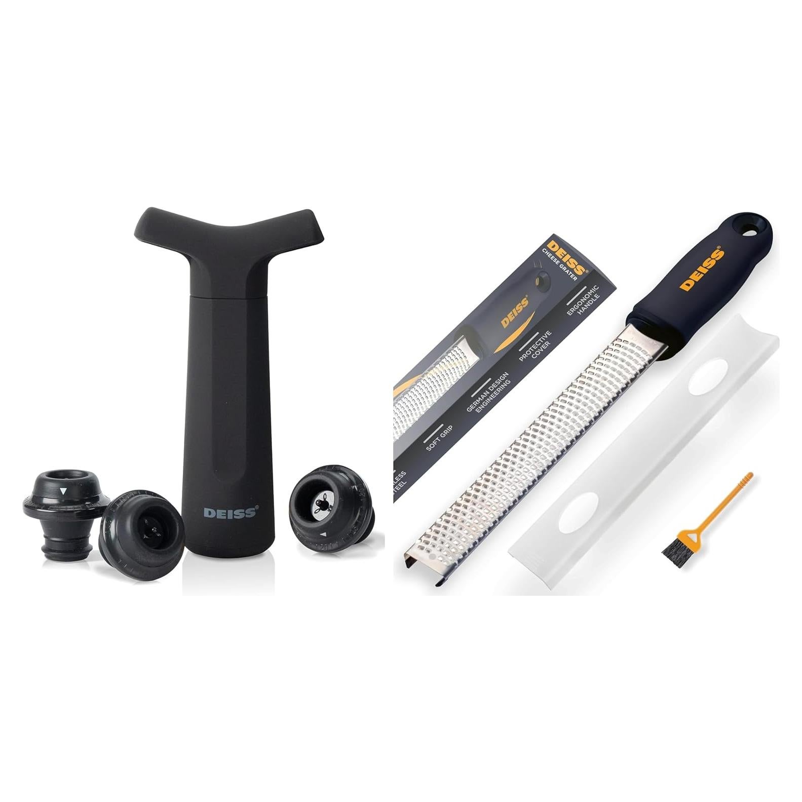 Conservador de Vino Deiss PRO con Bomba y 3 Tapones + Rallador
