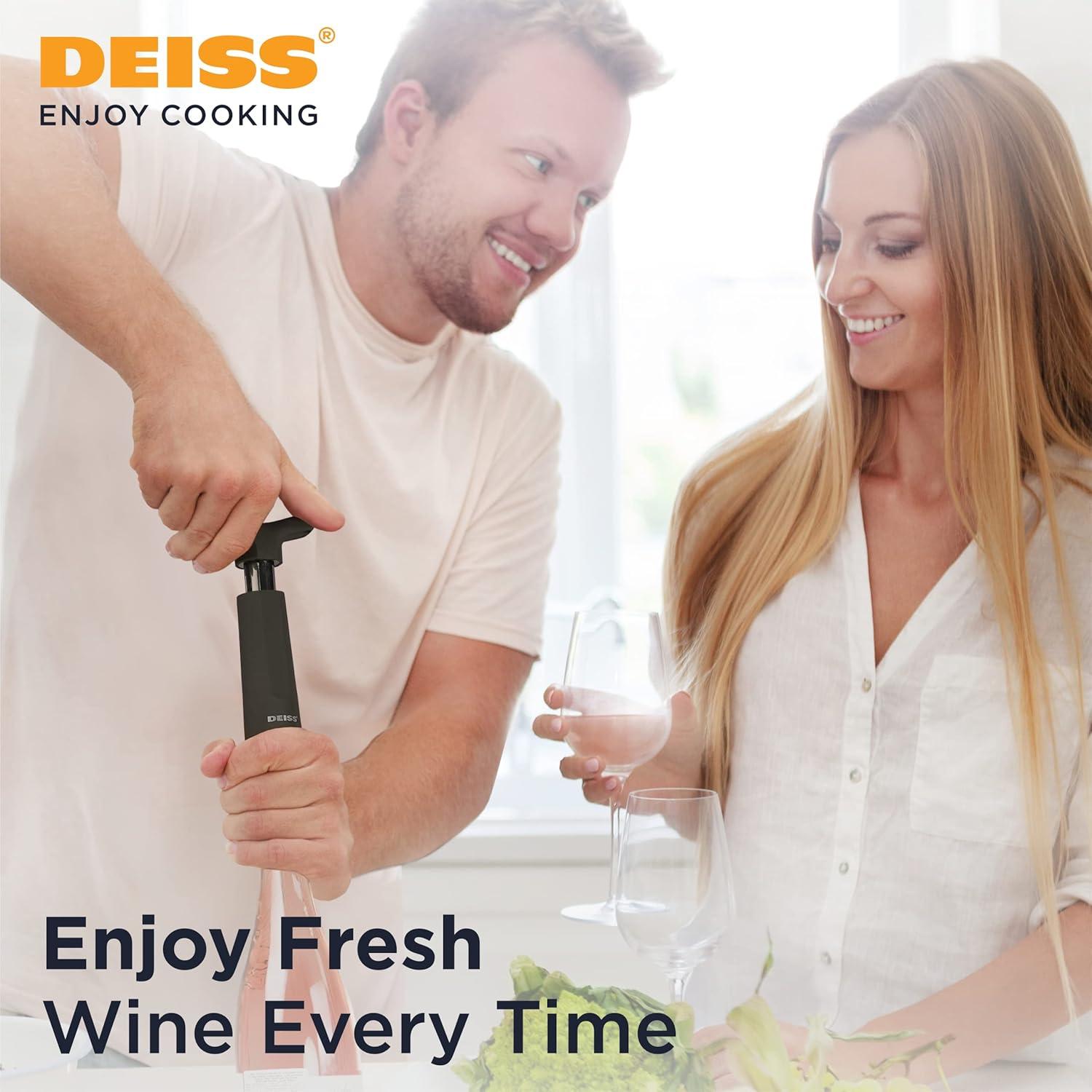 Conservador de Vino Deiss PRO con Bomba y 3 Tapones + Rallador