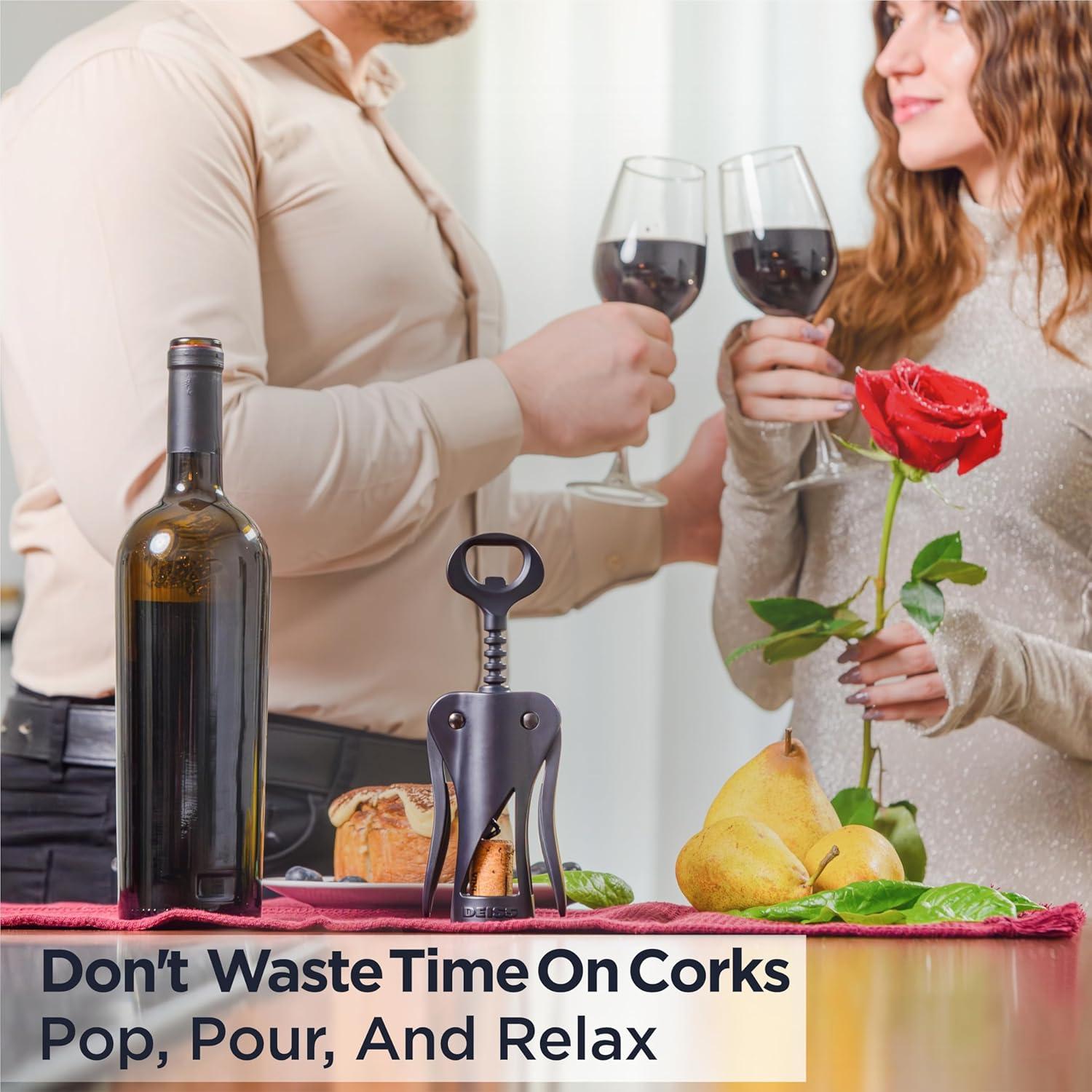Sacacorchos de Vino Deiss LUX con Tapones de Silicona