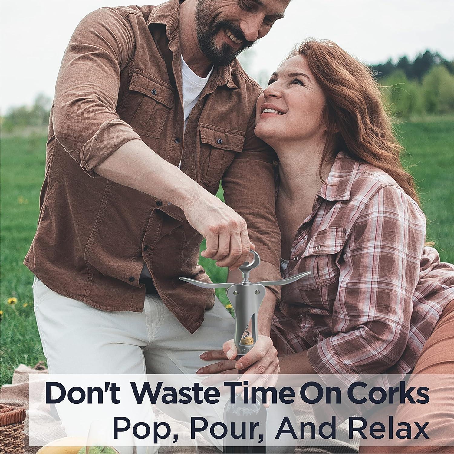 Sacacorchos de Vino Deiss LUX y Pinzas de Cocina PRO