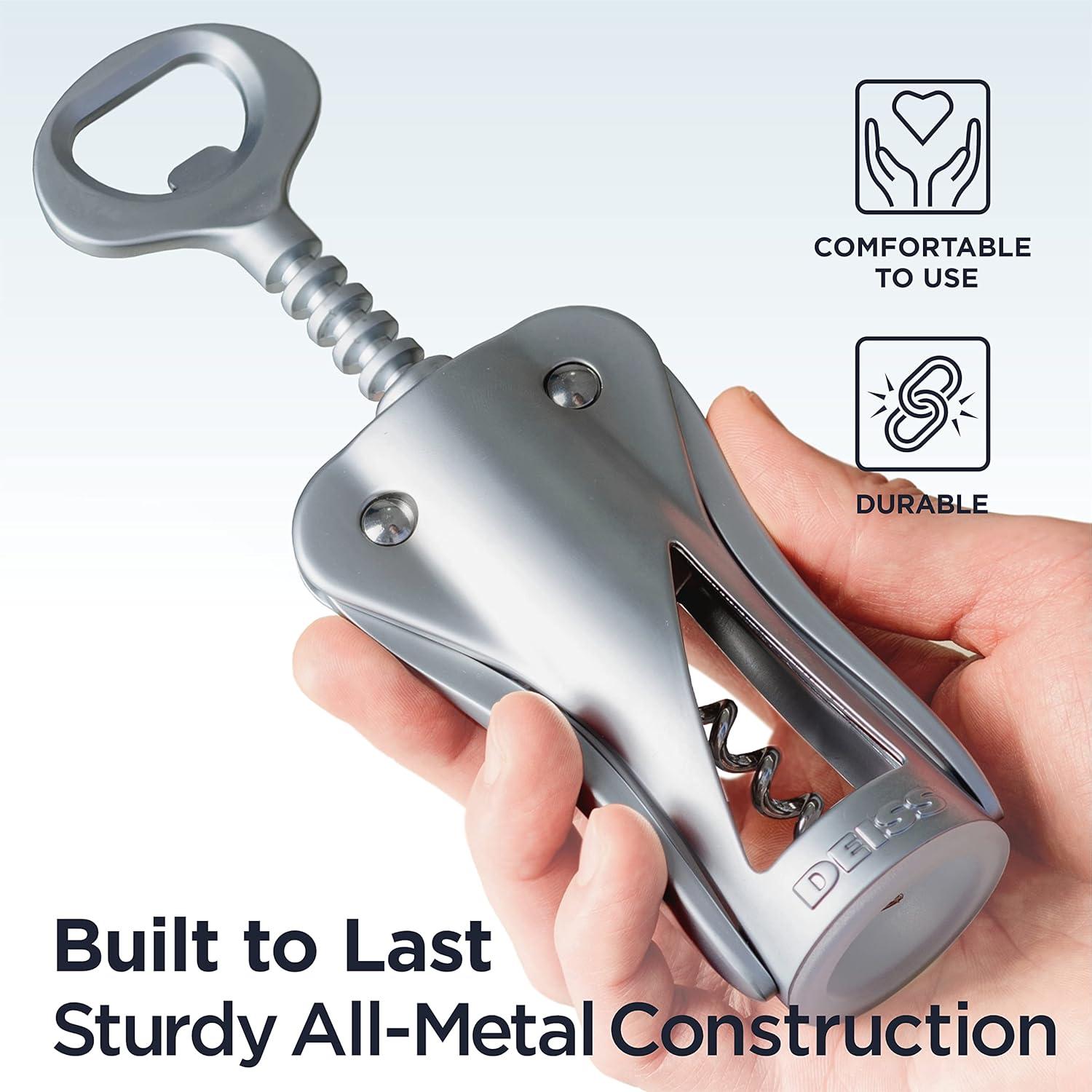 Sacacorchos de Vino Deiss LUX y Pinzas de Cocina PRO