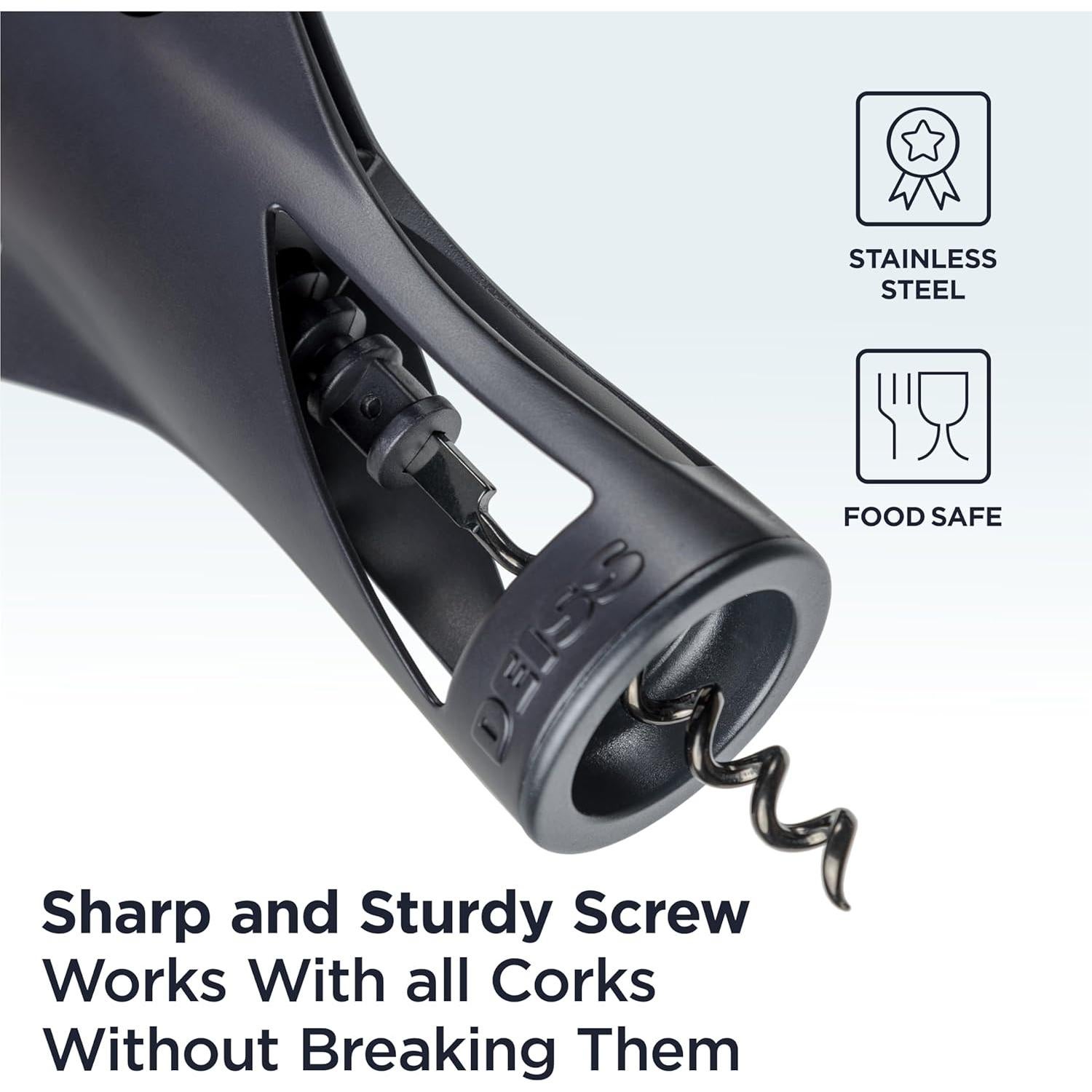 Rallador Fino Deiss LUX de Acero Inoxidable y Sacacorchos