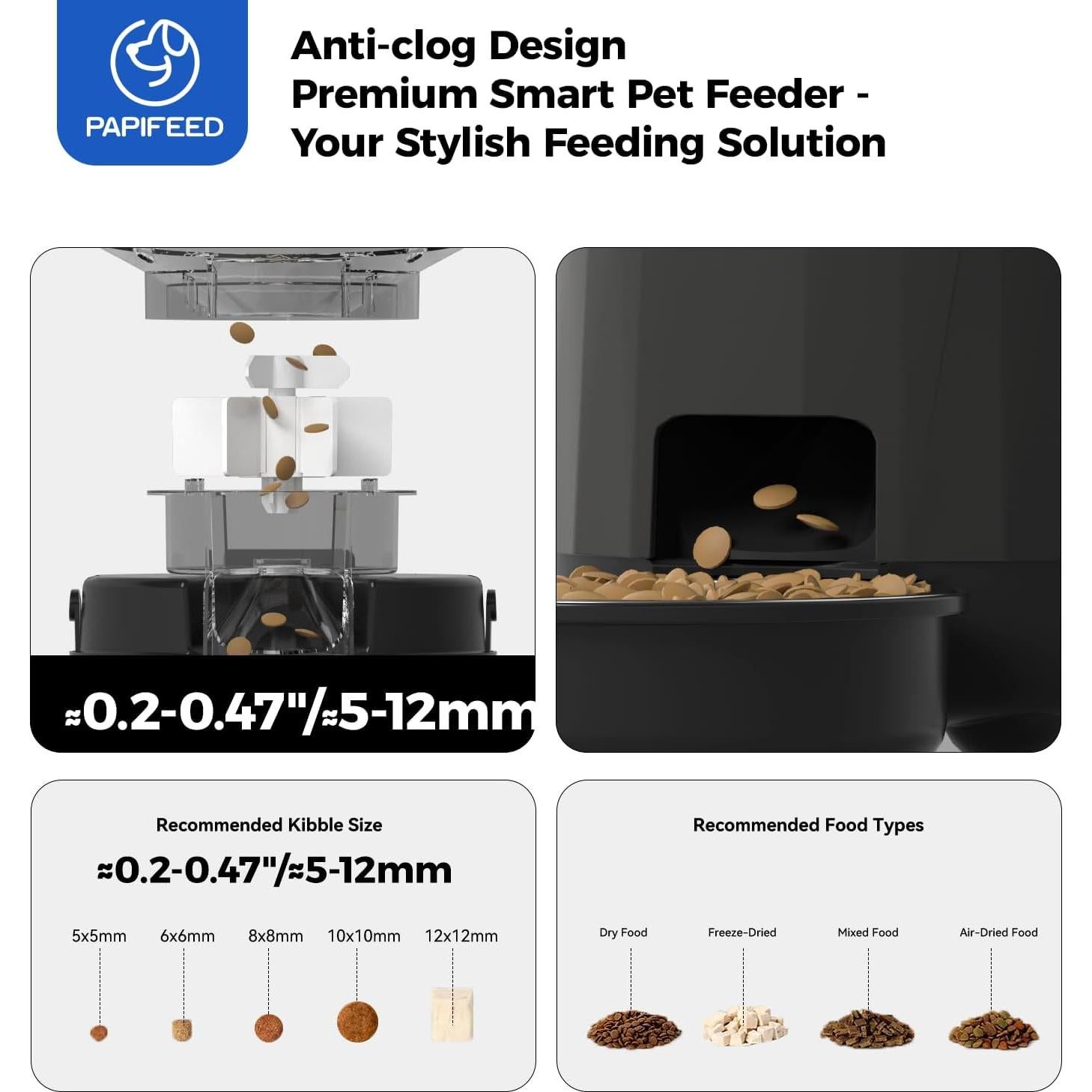 Comedero Automático PAPIFEED 3L con Control por App - Negro