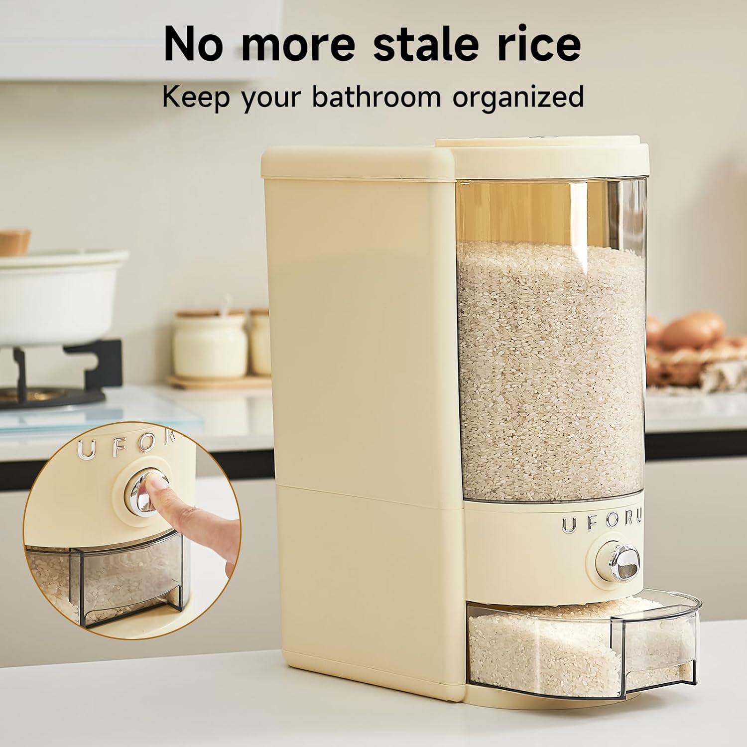 Dispensador de Arroz UFORU 20 lbs A Prueba de Humedad y Plagas