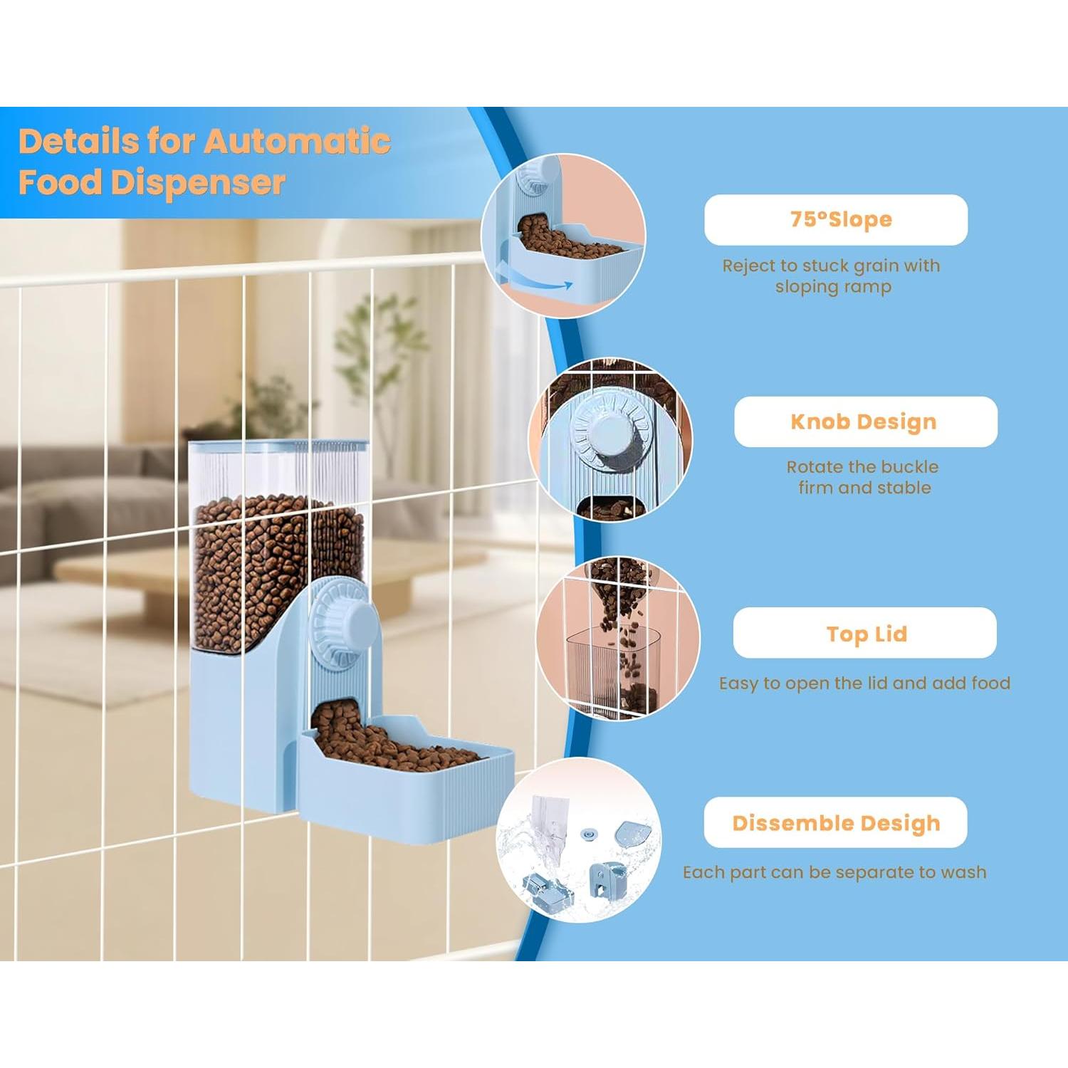 Dispensador Automático de Comida para Mascotas Famiever 1.6L Azul
