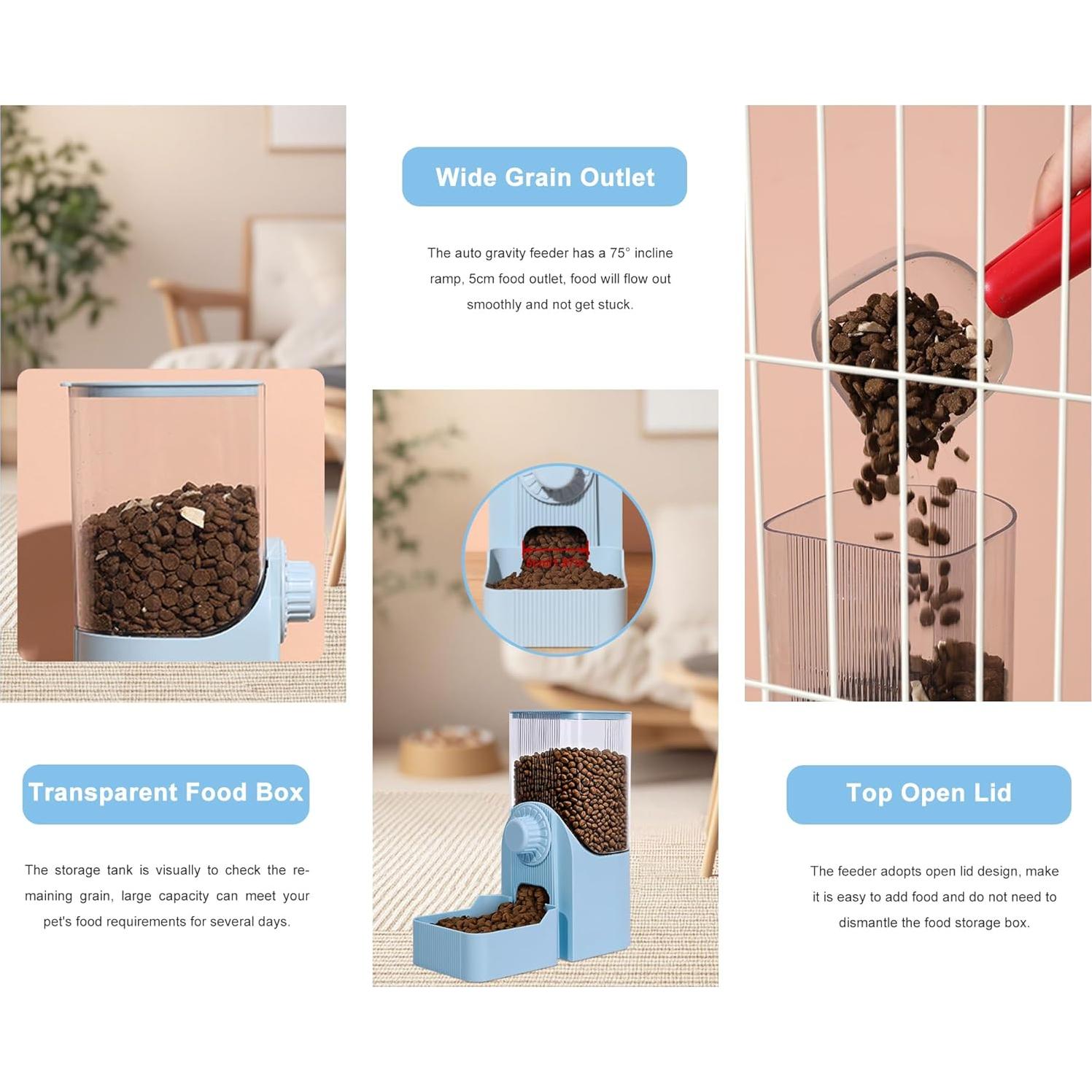 Dispensador Automático de Comida para Mascotas Famiever 1.6L Azul