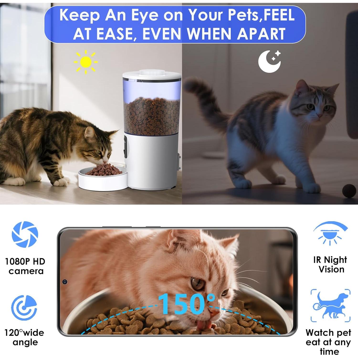 Comedero Automático GAHOGA 6.5L con Cámara 1080P y App