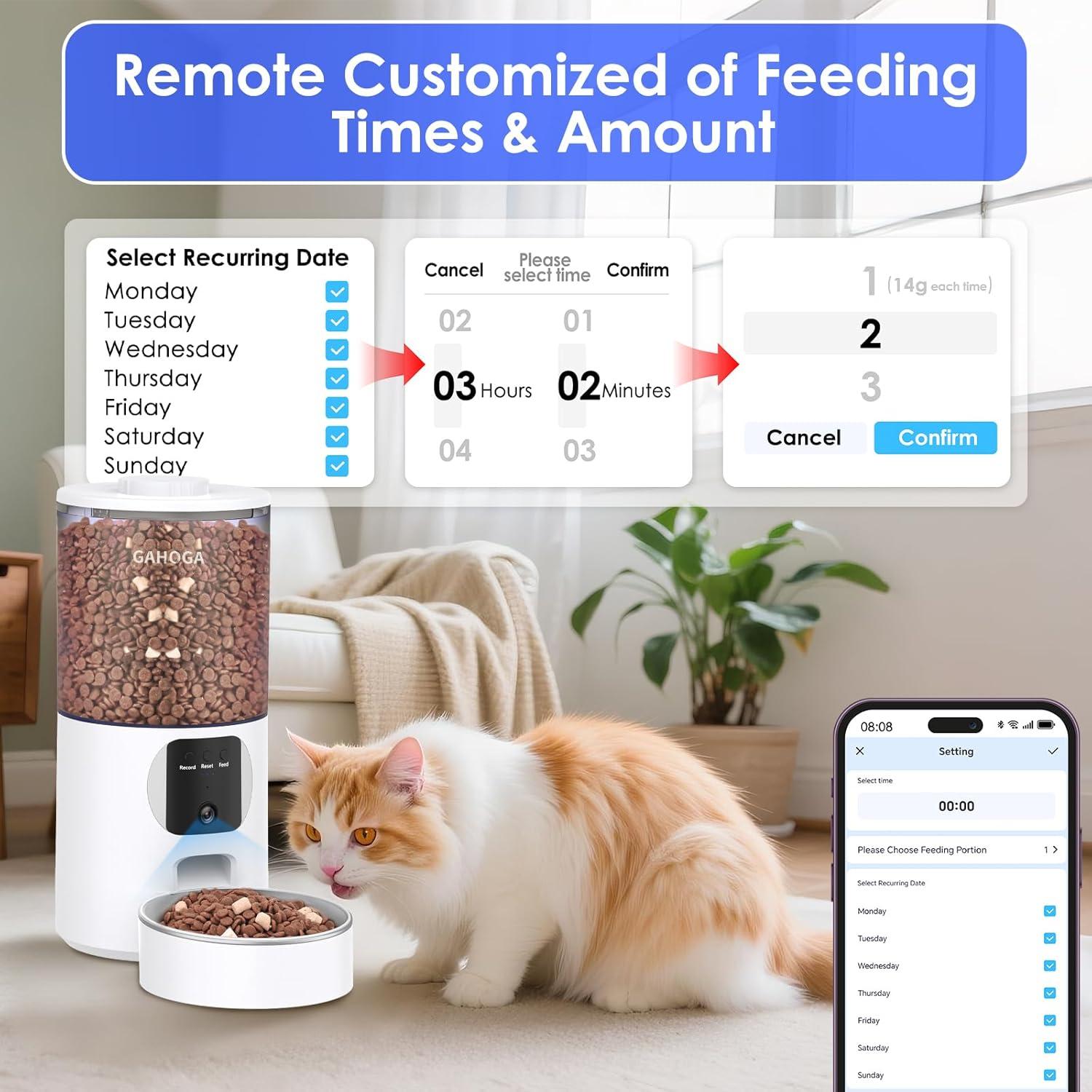 Comedero Automático GAHOGA 6.5L con Cámara 1080P y App