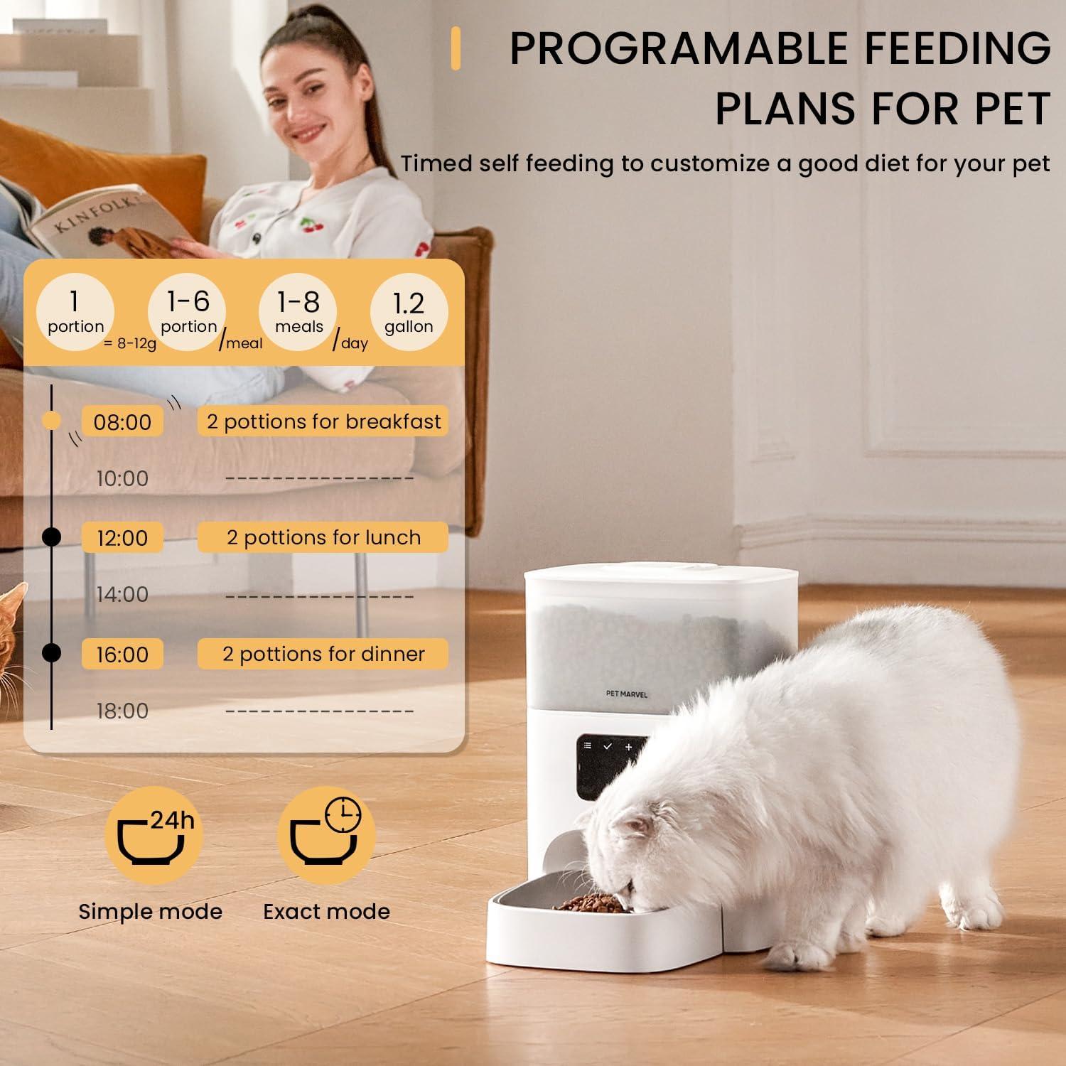 Comedero Automático para Gatos PET MARVEL 4.4L Programable