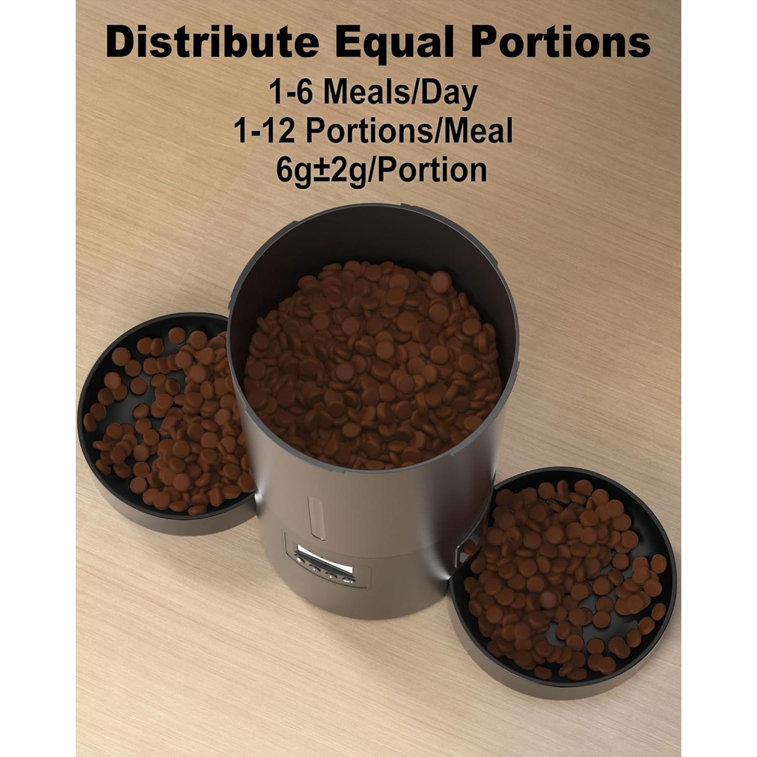 Comedero Automático Doble para Gatos Miaosical 4.2L Negro