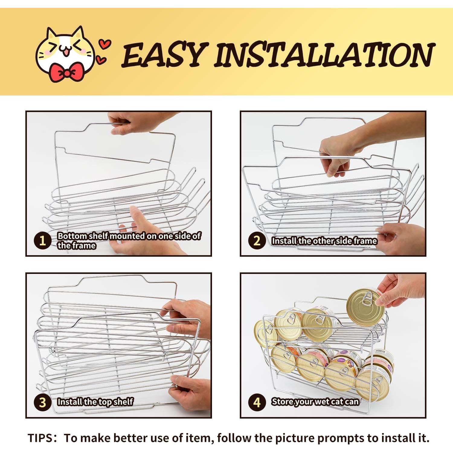 Organizador de Latas de Comida para Gatos WIWIWISAM - Capacidad 24 Latas