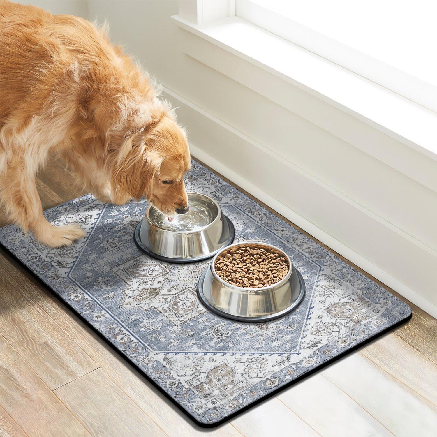 Alfombrilla Absorbente para Comida y Agua de Perros Cuslnox M