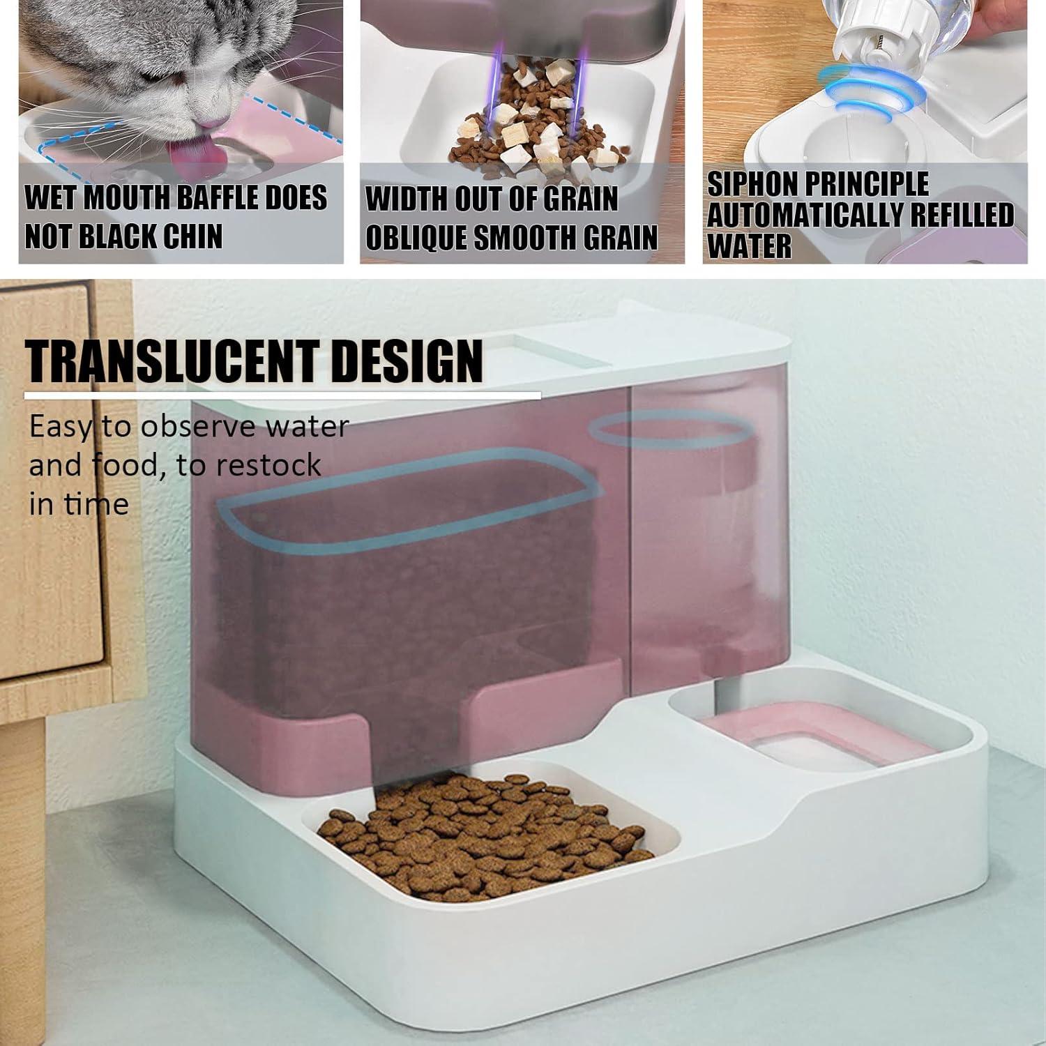 Comedero y Dispensador Automático Kathson 2 en 1 para Gatos y Perros