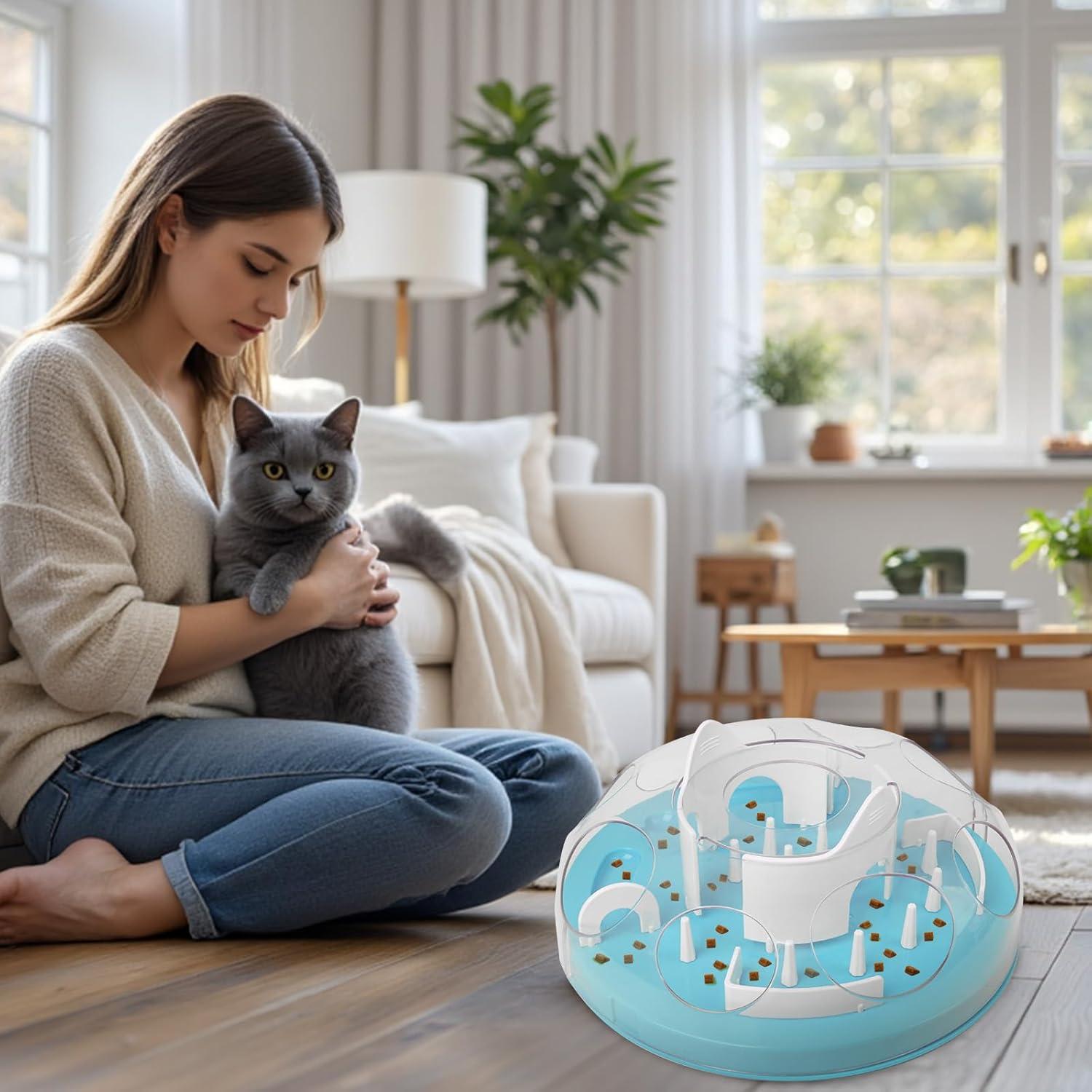 PAWISE Rompecabezas Interactivo para Gatos 30x30 cm Alimentación Lenta