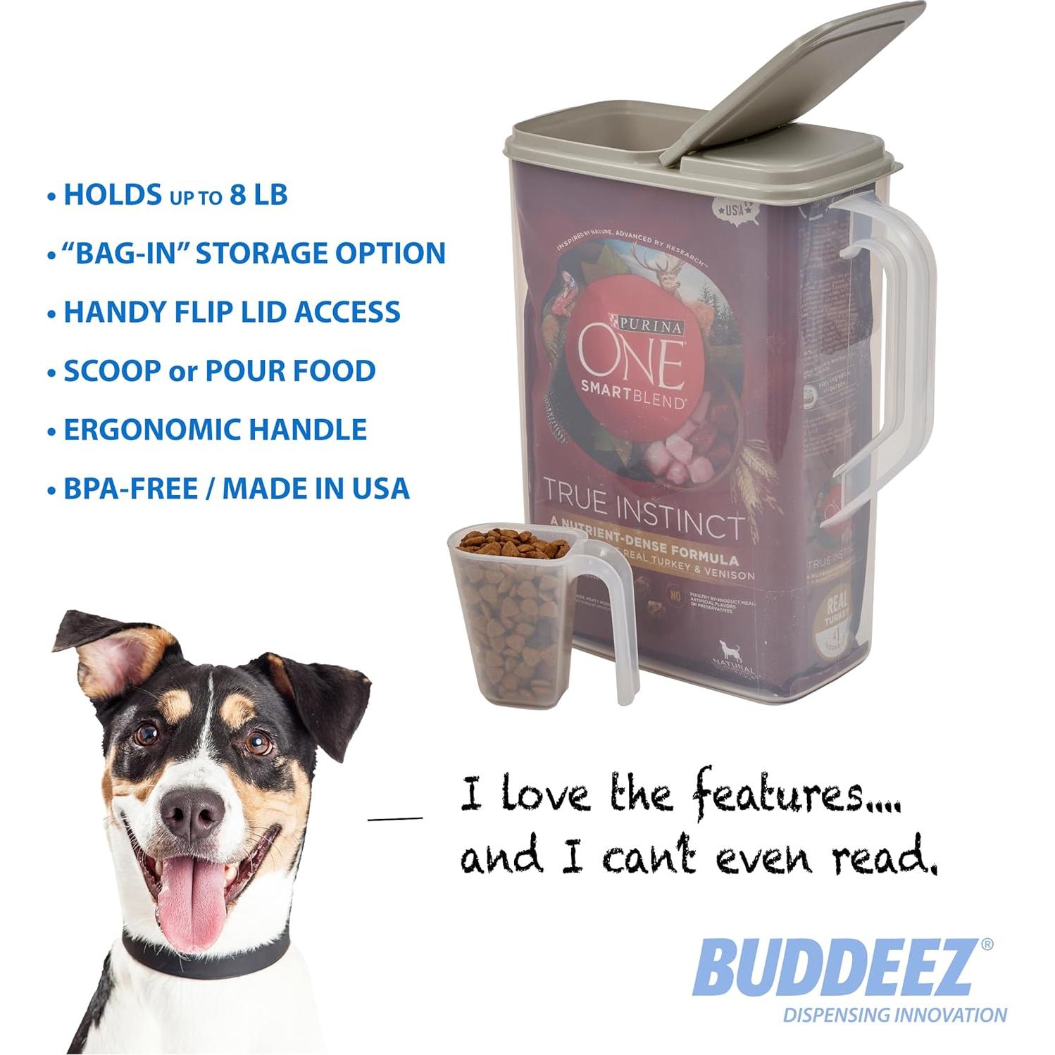 Contenedor de Almacenamiento de Comida para Mascotas Buddeez 7.57L